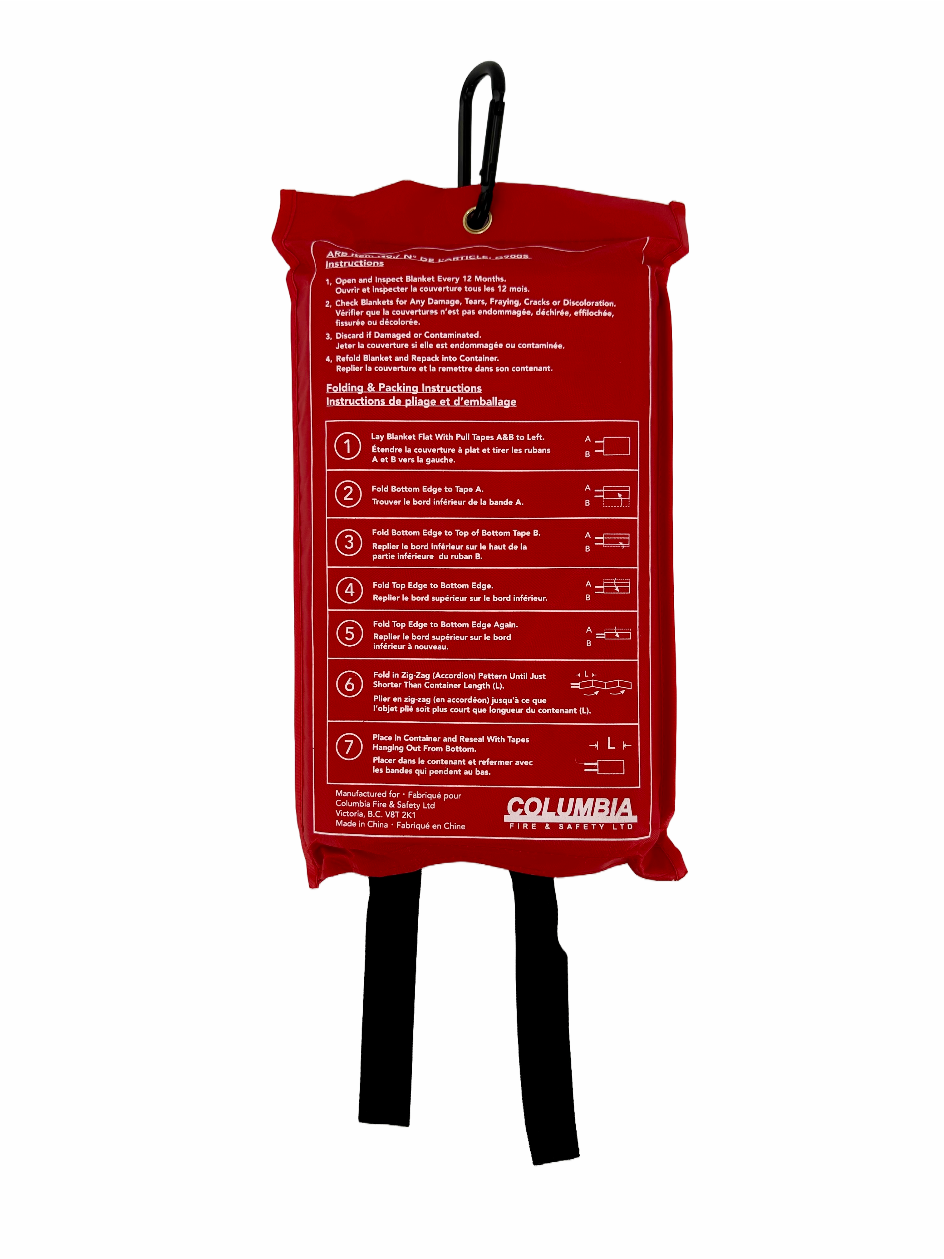 Fire Blanket C/W Red Pouch & Carabiner Clip