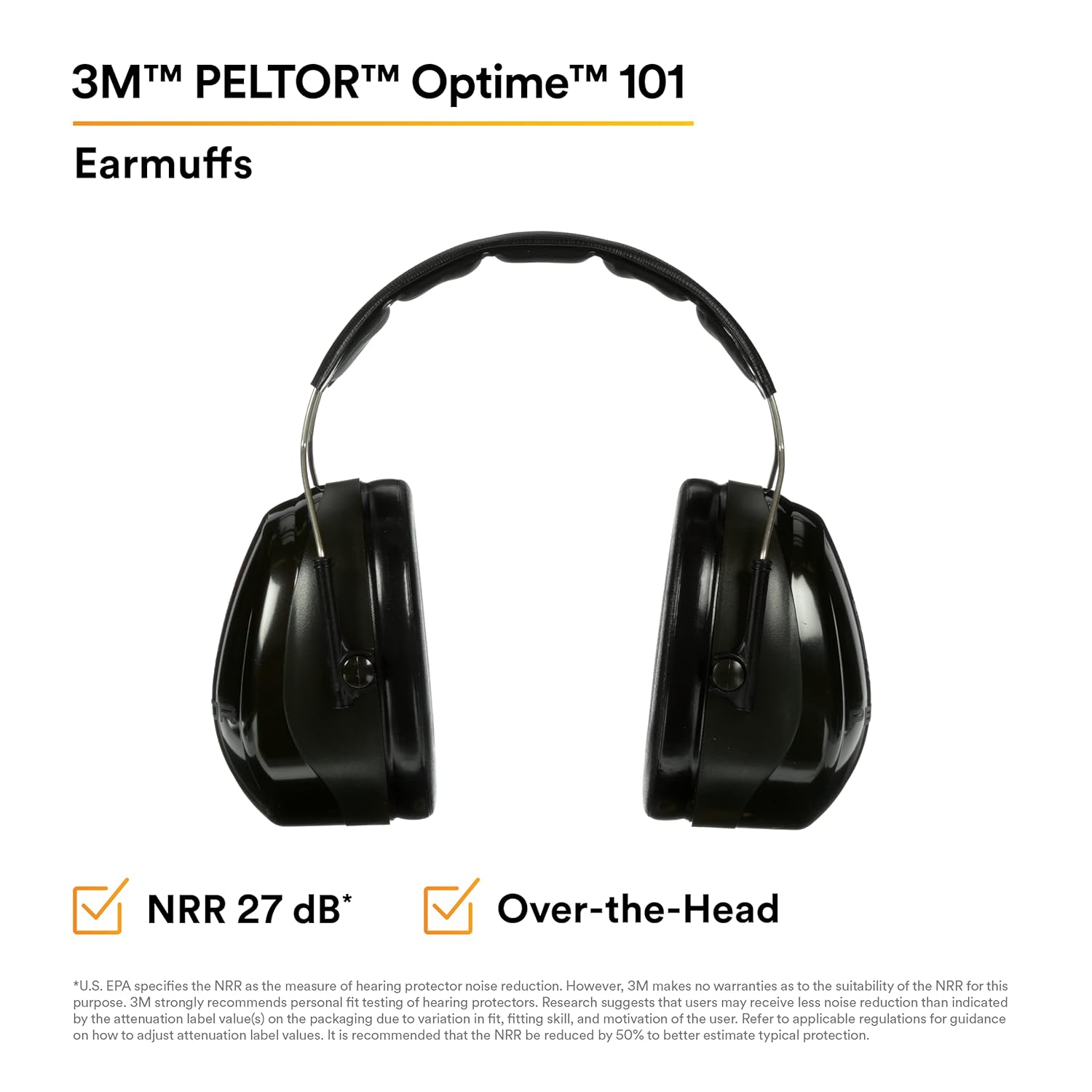 3M™ PELTOR™ Optime™ 101 Earmuffs, H7A, over-the-head