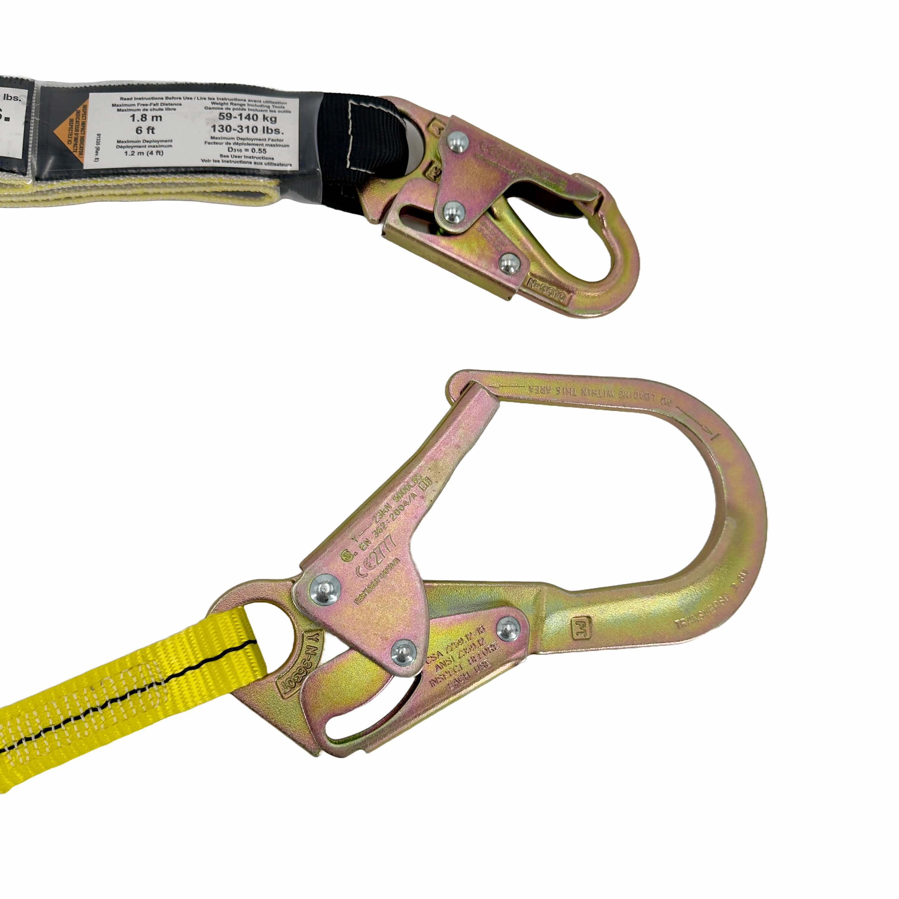 Lanyard 4' Snap Hook / 2.5" Hook / Shock Pack