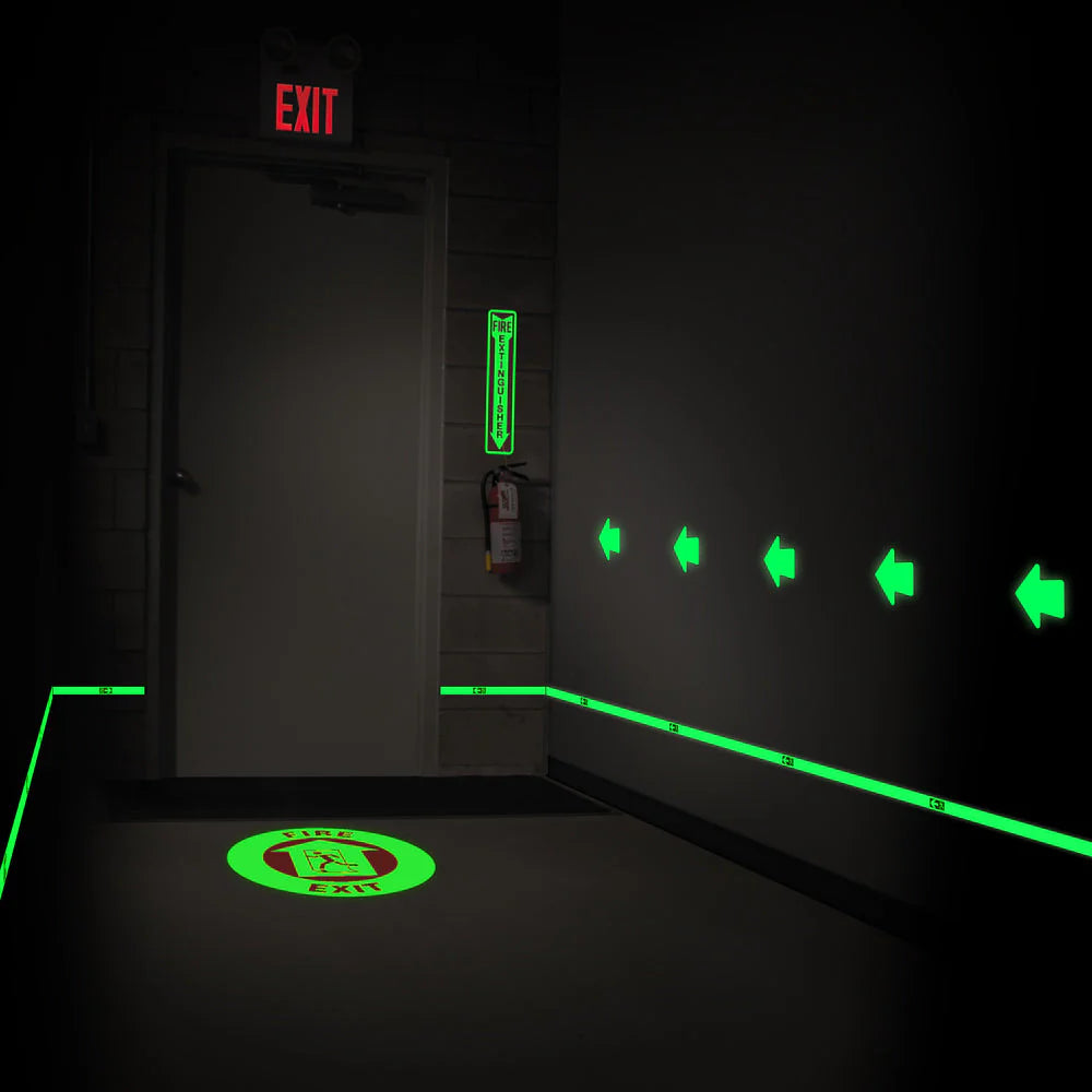 Glow-in-the-Dark Photoluminescent Adhesive Safety Tape (30 ft)