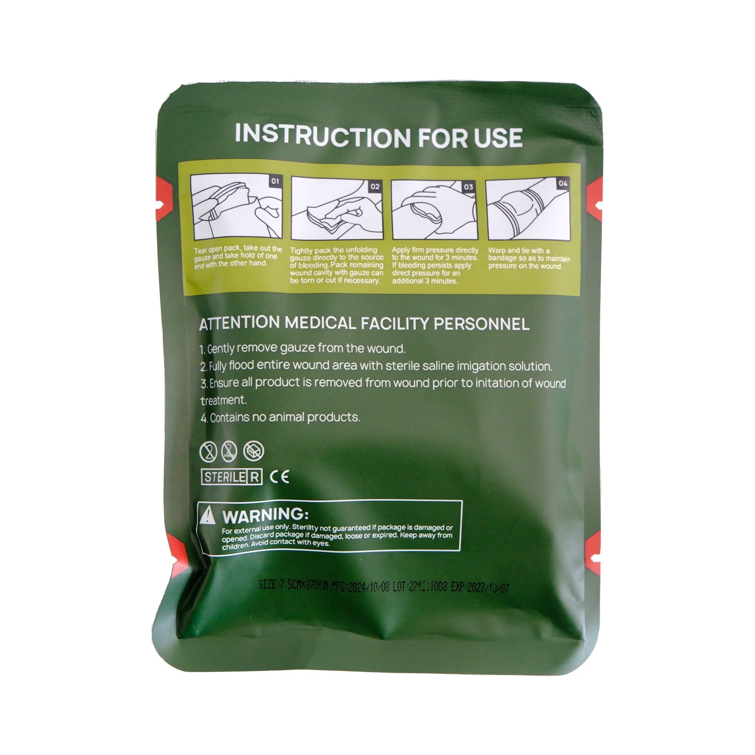 Hemostatic Gauze 3" x 145 " ( 7.5 x 370cm)