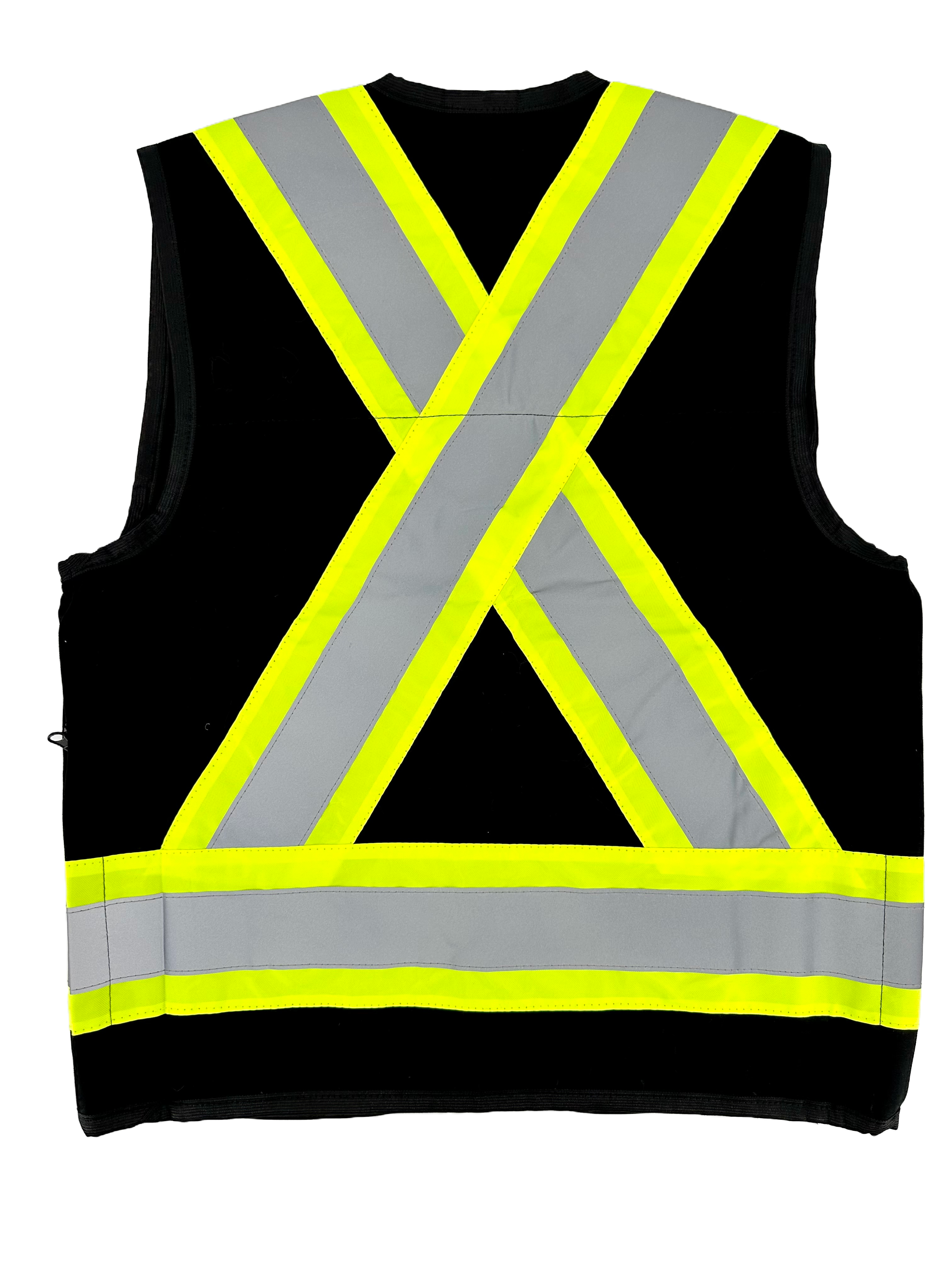 Surveyors Vest ( BLACK ) W/ Reflective Tape