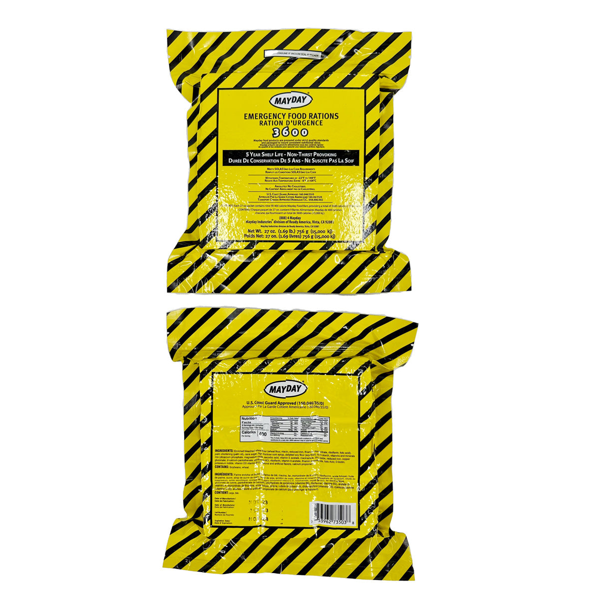 Mayday 3600 Calorie Emergency Survival Food Bar Ration