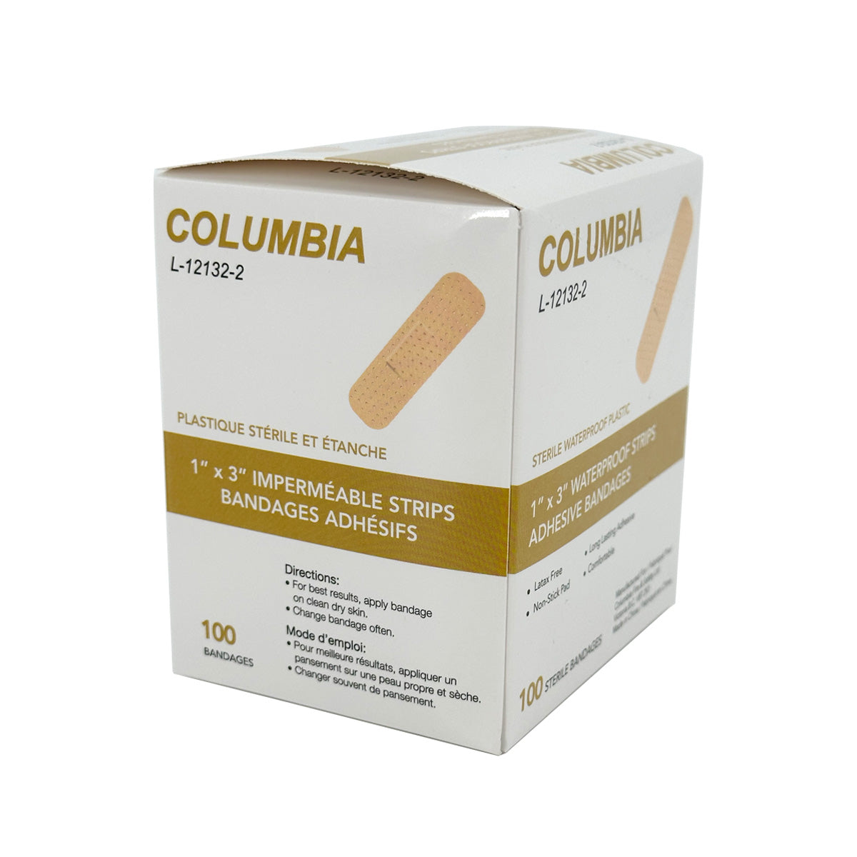 Bandaids Sterile Waterproof Strip 1" X 3" ( 2.5 x 7.5cm ) 100/BOX