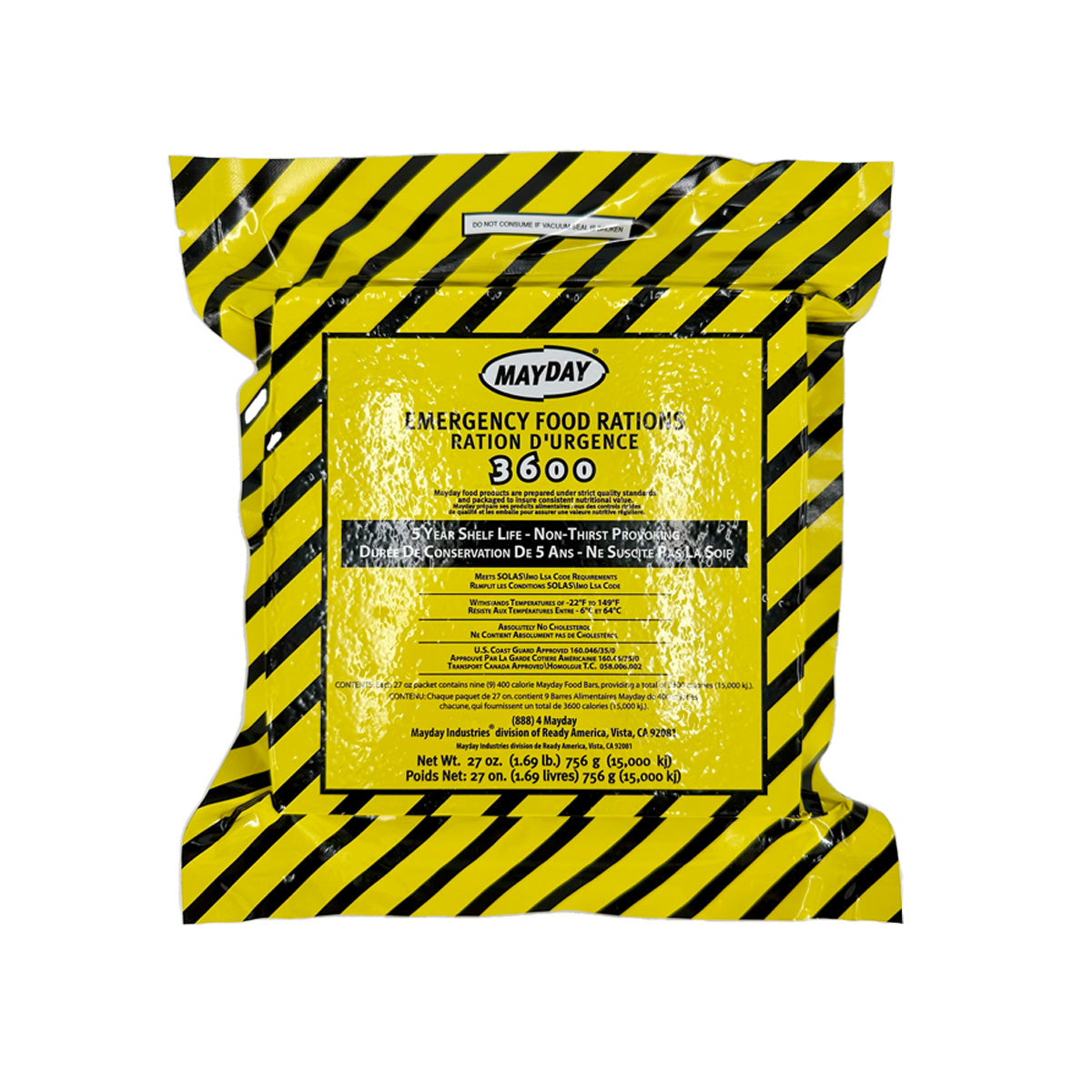 Mayday 3600 Calorie Emergency Survival Food Bar Ration