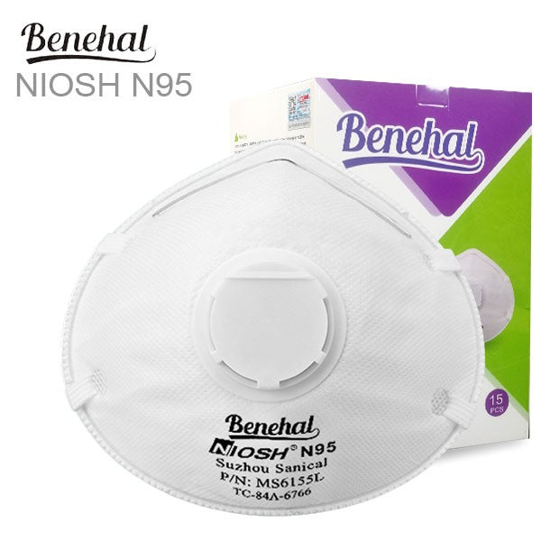 Benehal N95 Mask NIOSH Approved Respirators W/ Valve (15 box)