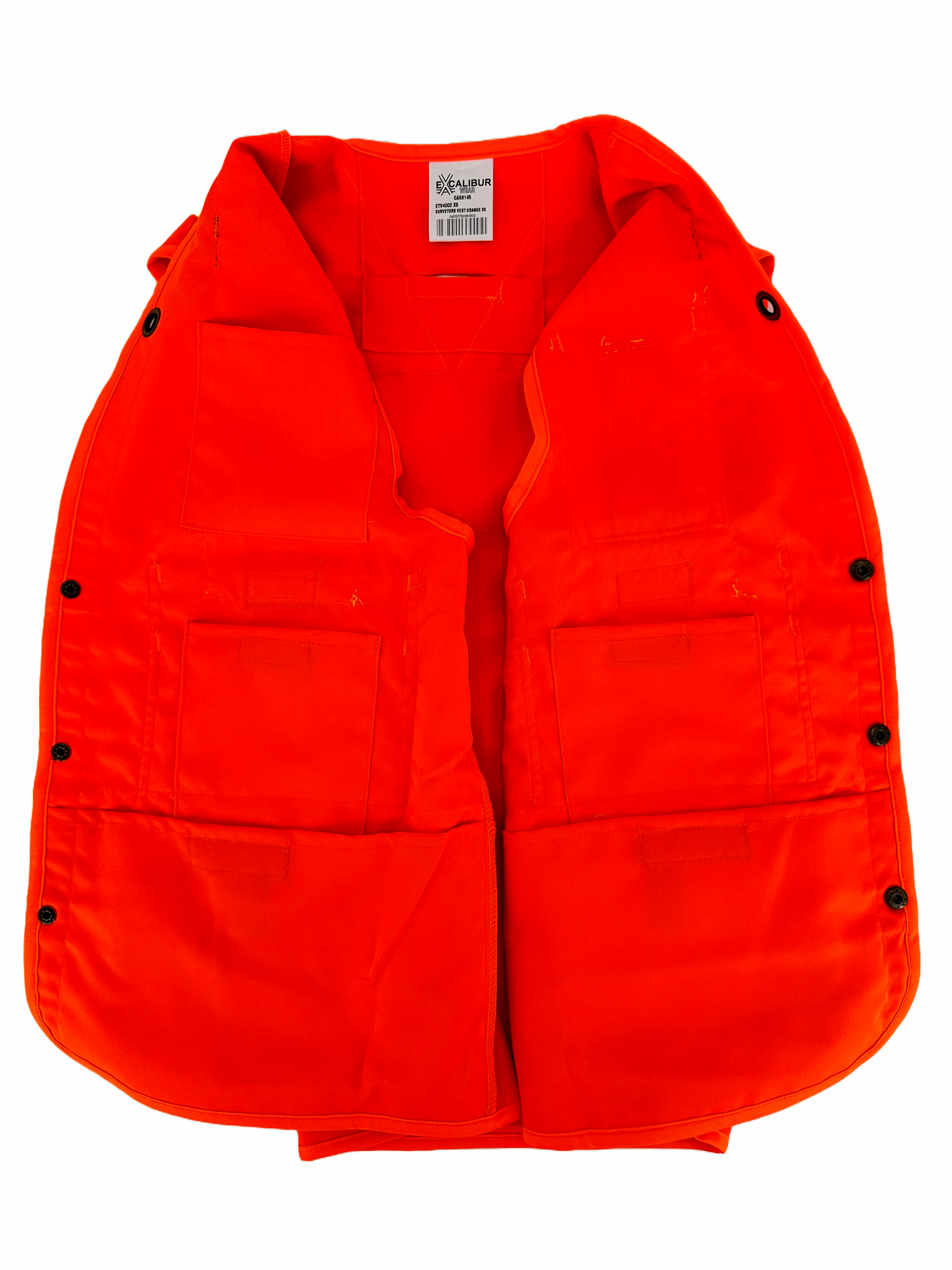 Surveyors Vest, Polyester ( ORANGE ) W/ Reflective Tape