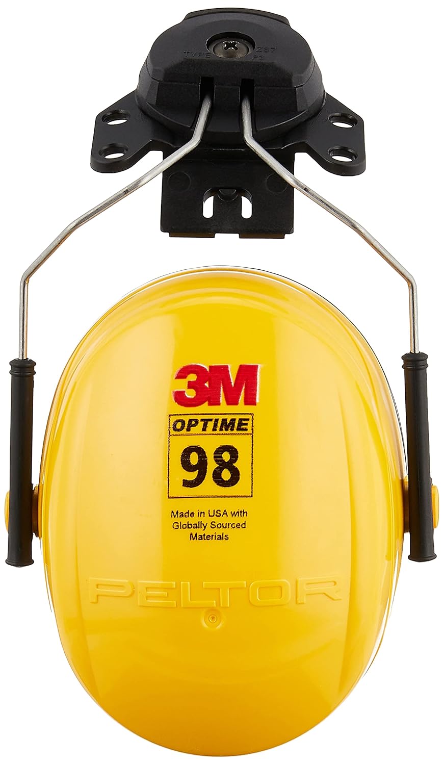 3M™ PELTOR™ Optime™ 98 Earmuffs, H9P3E, hard hat attached