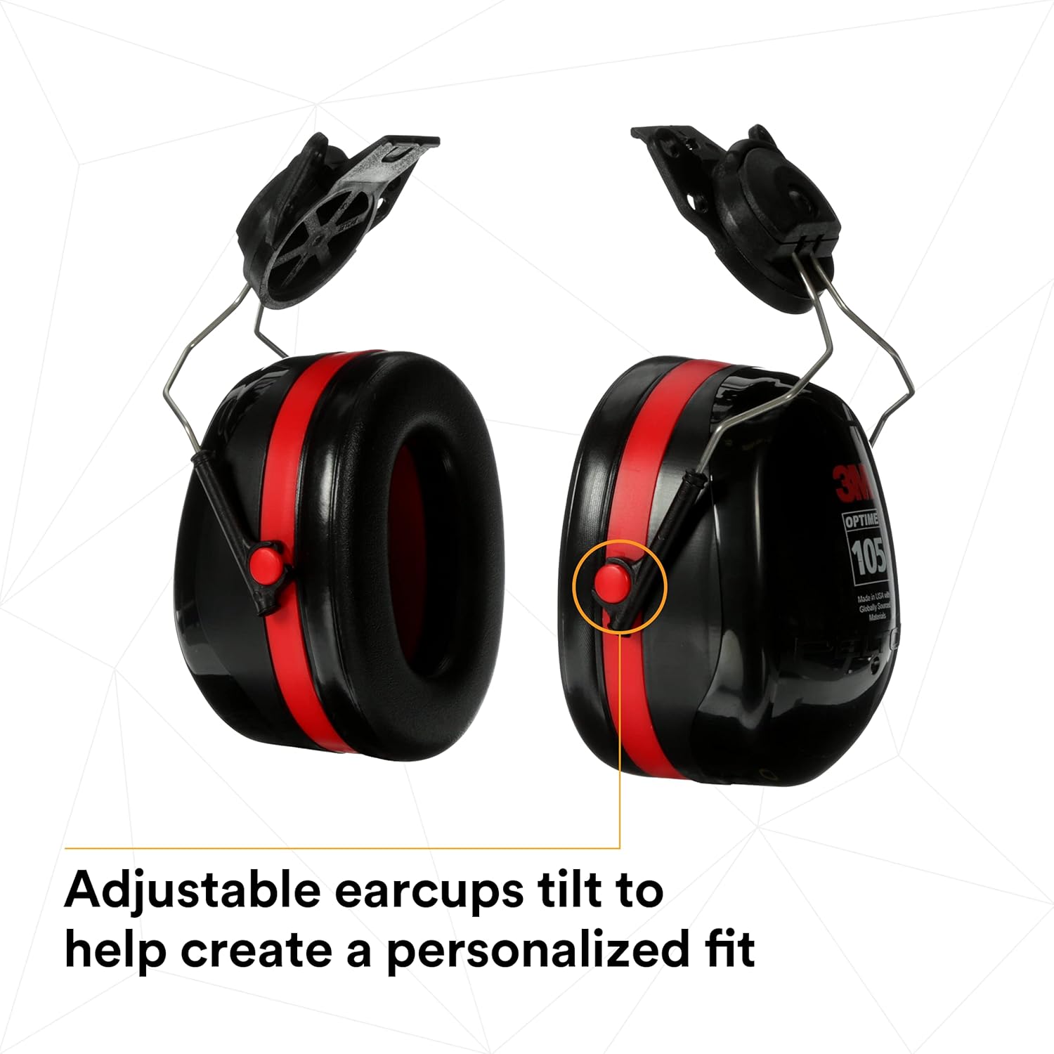 3M™ PELTOR™ Optime™ 105 Earmuffs, H10P3E, Hard Hat Attached