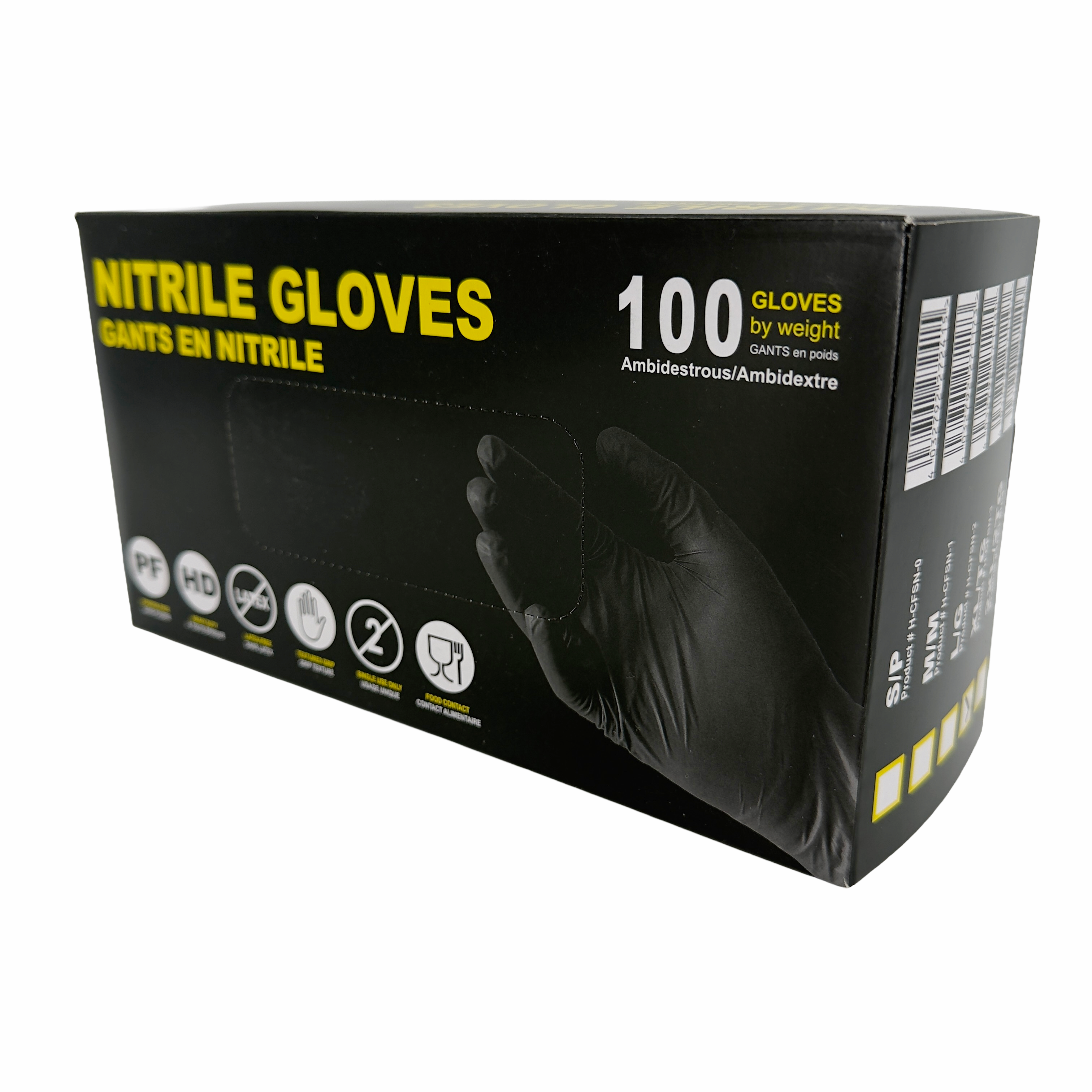 Nitrile Gloves HD/PF Black (6 MIL) 100/BX