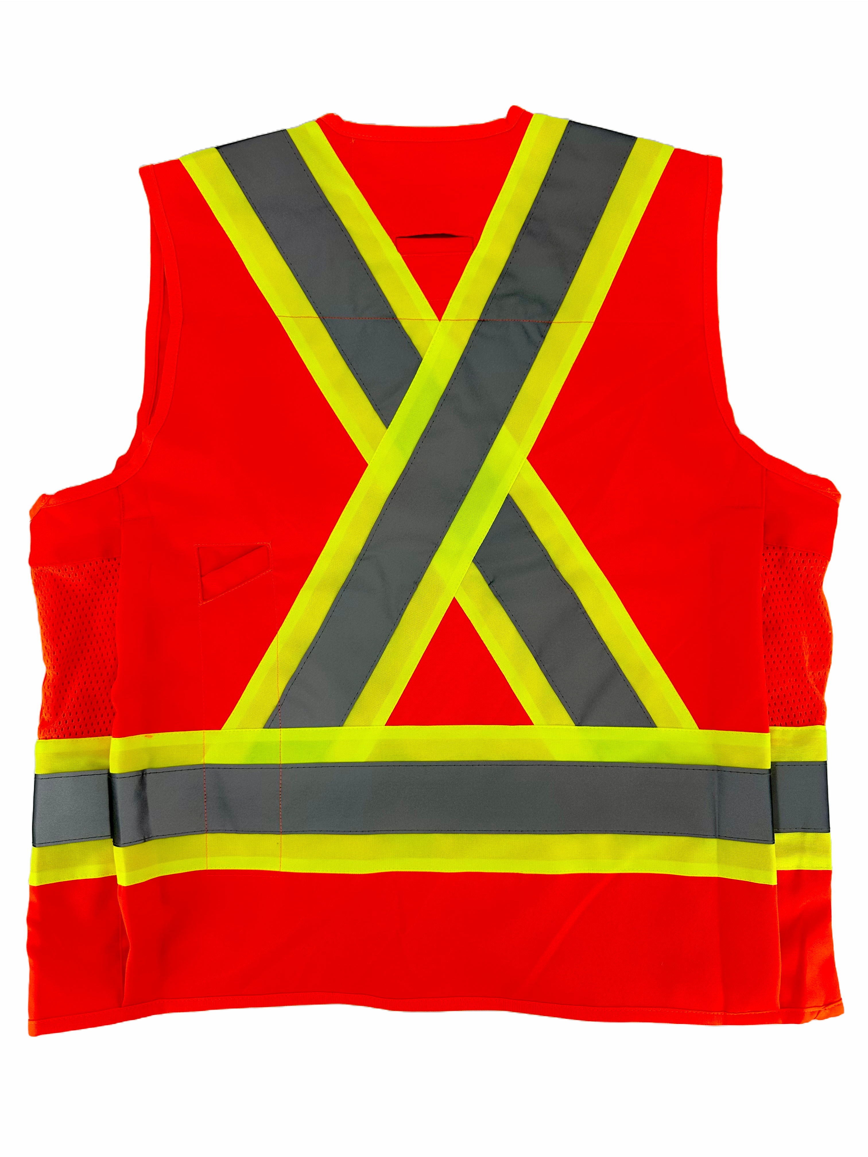 Surveyors Vest, Polyester ( ORANGE ) W/ Reflective Tape
