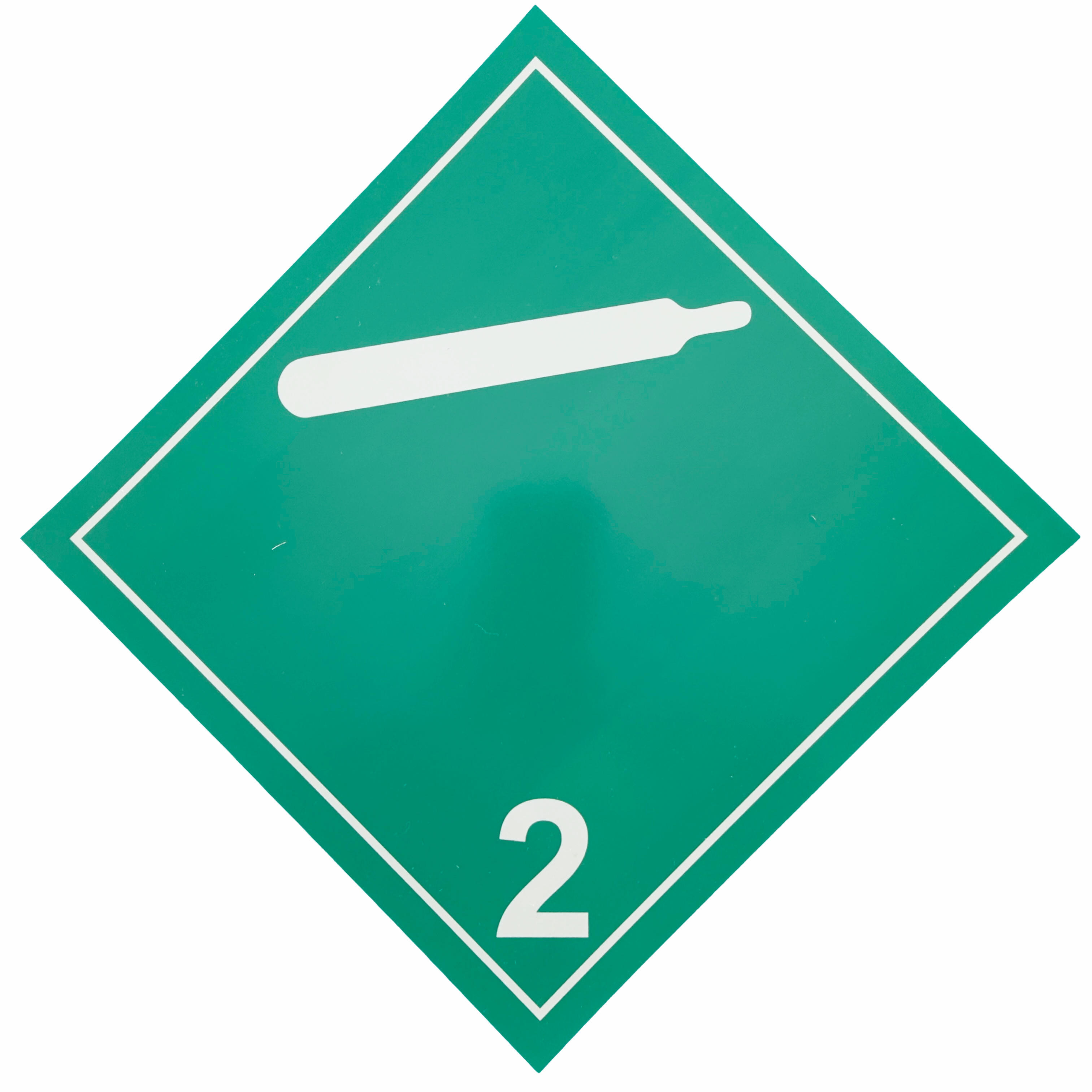 Placard ( CLASS 2 ) Rigid Plastic W/ Green Background