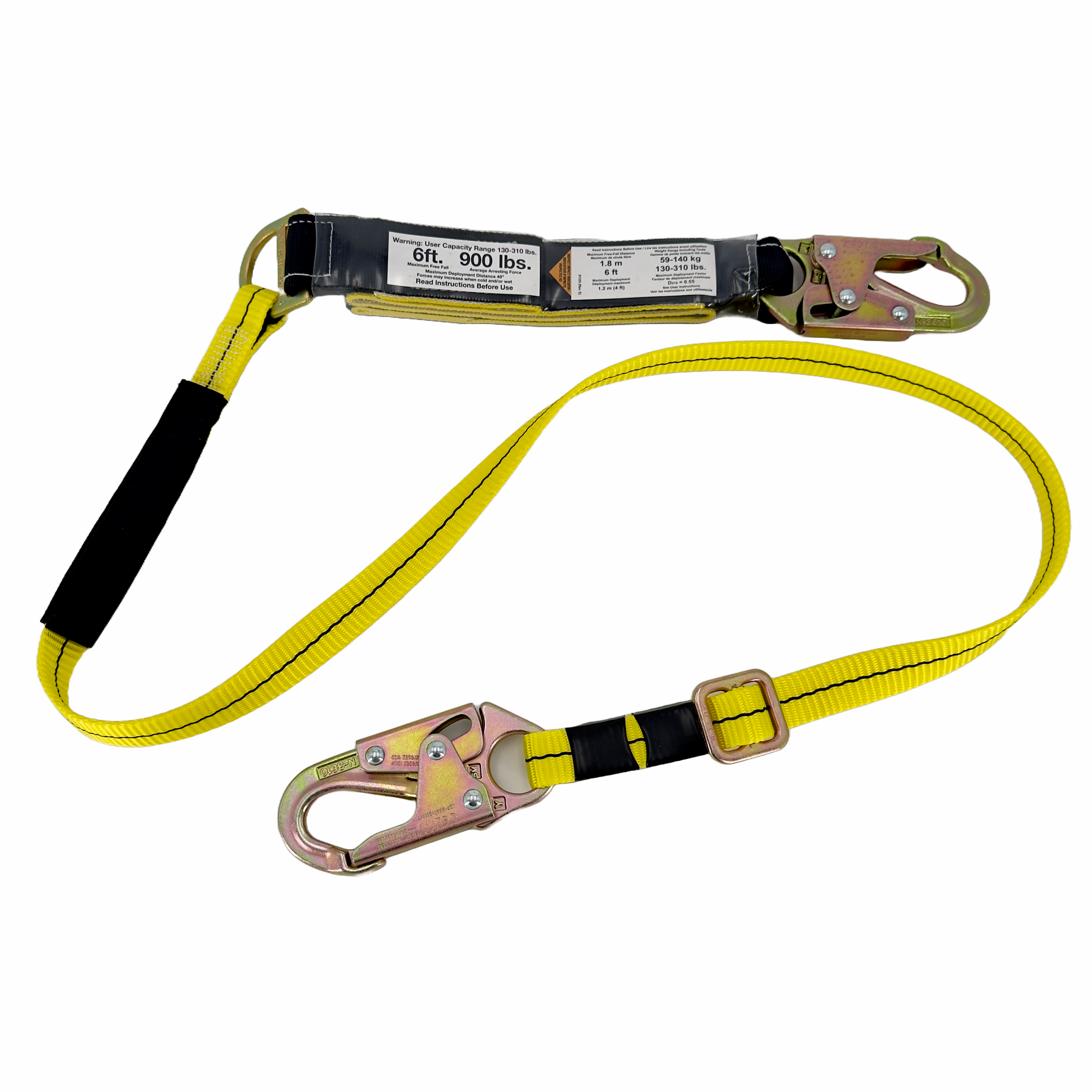 Lanyard 4'-6' Adjustable / Snap Hooks / Shock Pack