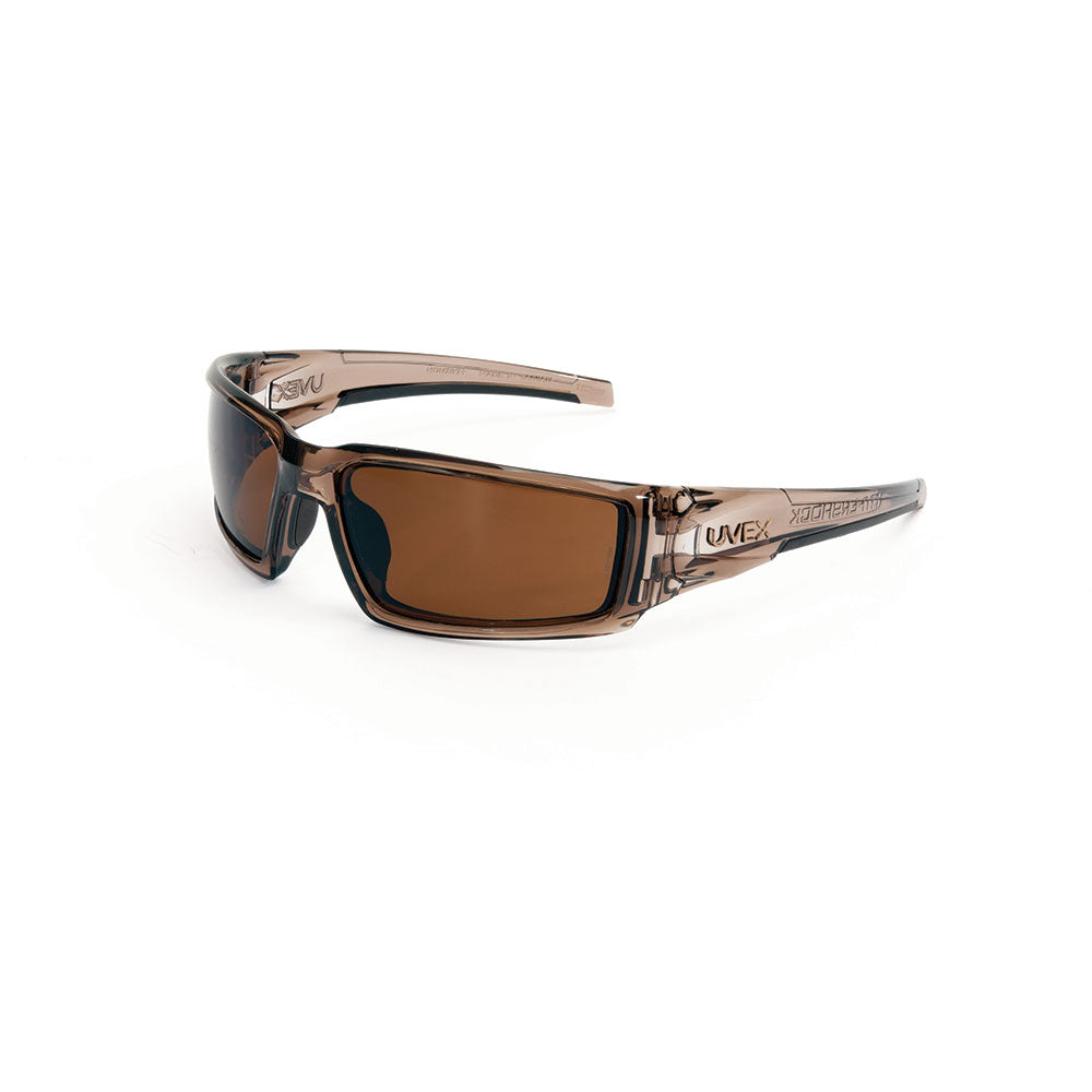 Hypershock Safety Glasses, Brown Frame with Espresso Polarized Lens & Anti-Scratch Hardcoat