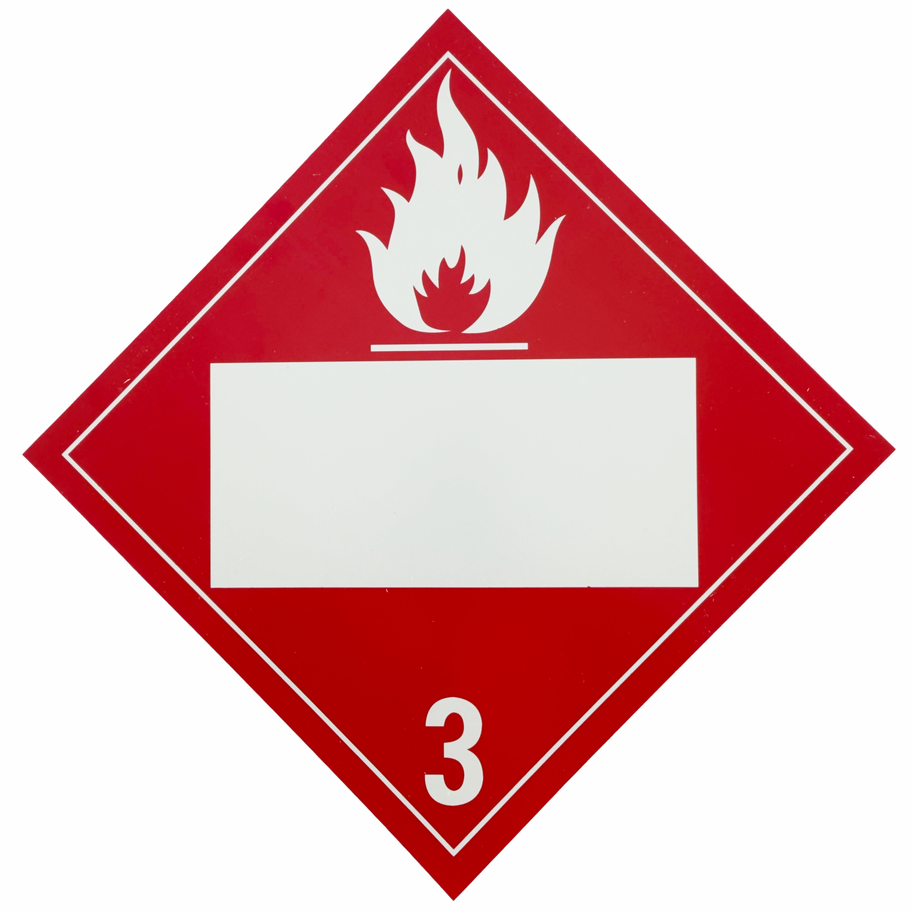 Placard ( CLASS 3 ) Rigid Plastic W/ Wite Box, No Pin #