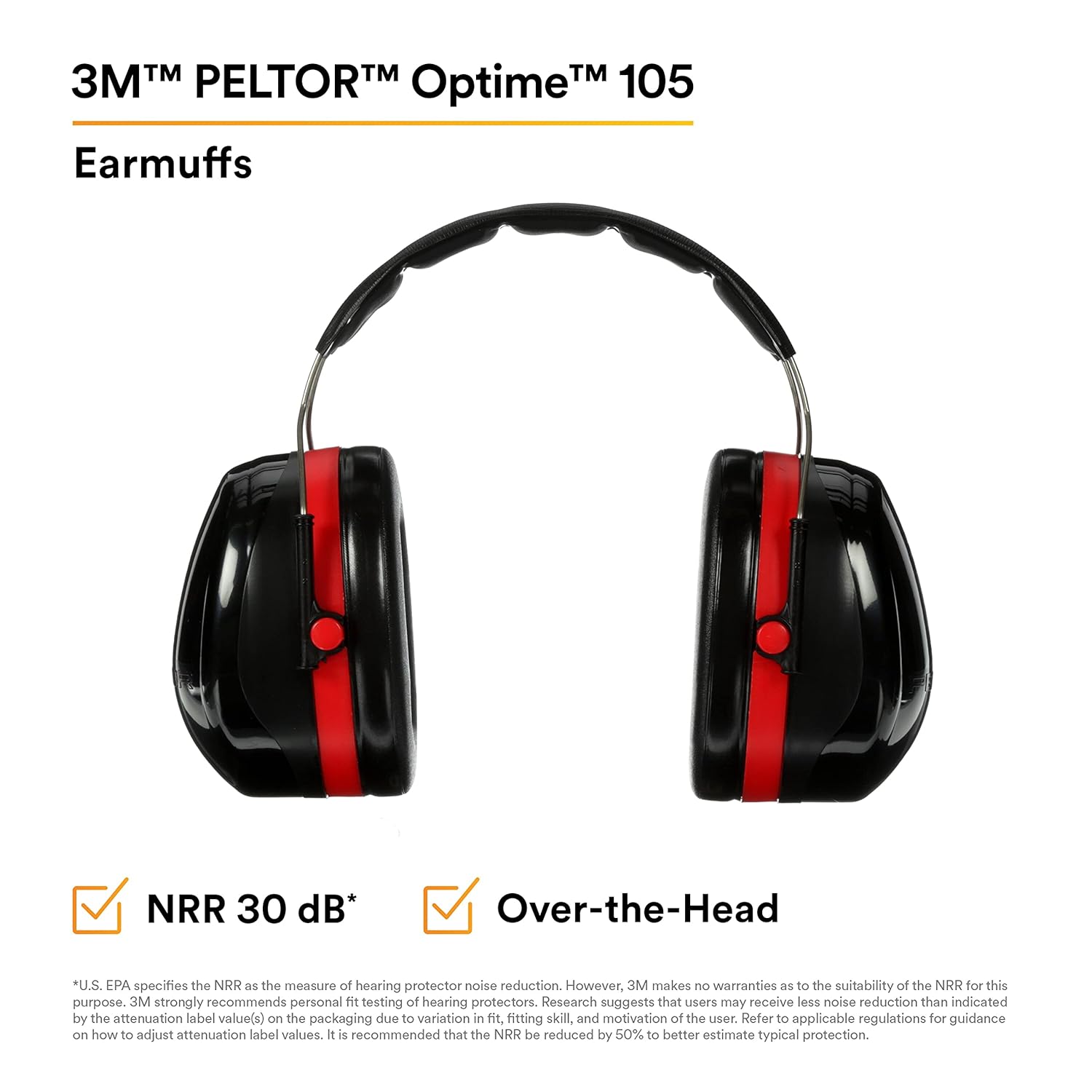 3M™ PELTOR™ Optime™ 105 Earmuffs, H10A, over-the-head,
