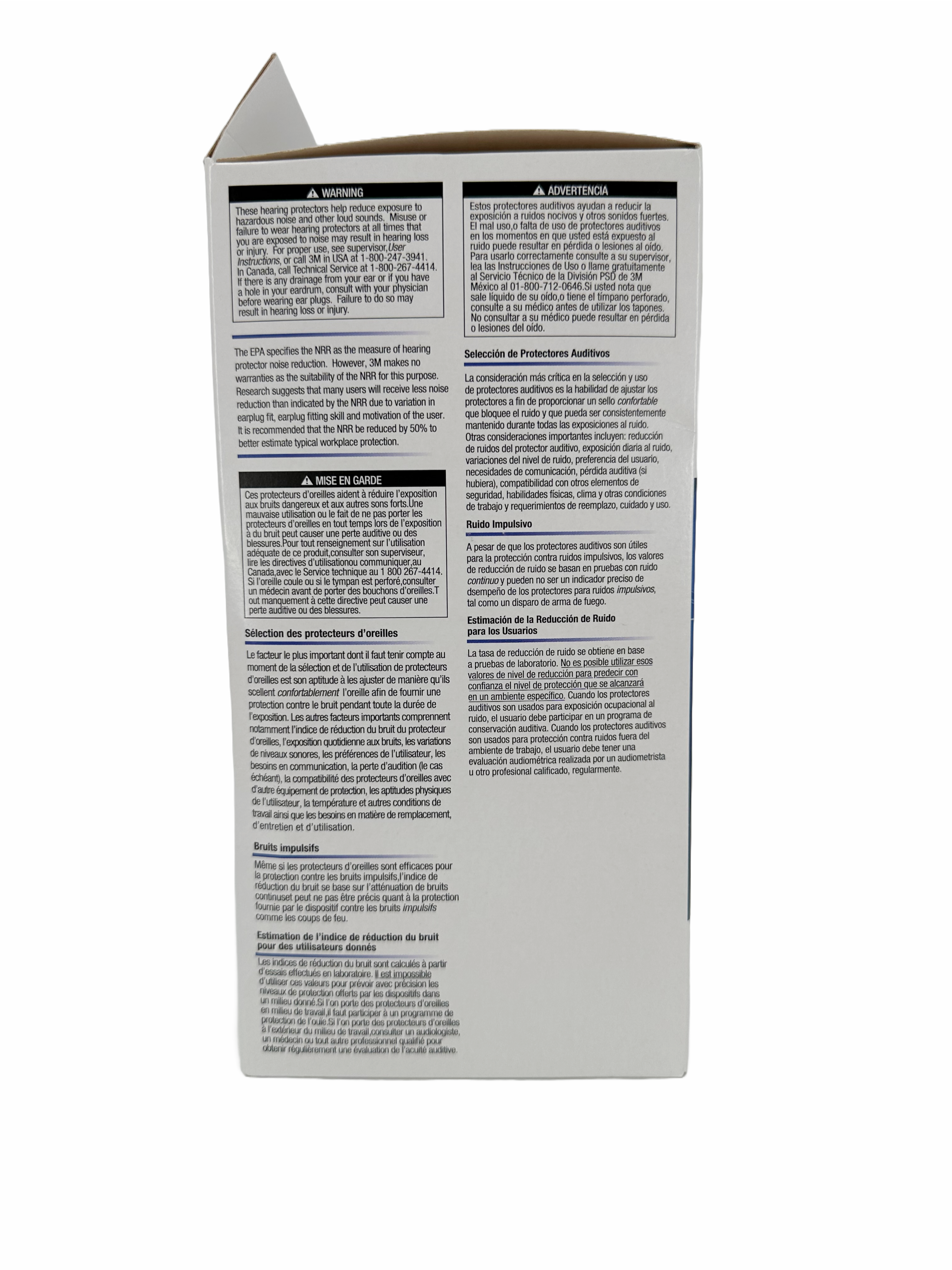 3M Ear Plugs ( 29 DB ) W/ Tapered Edges, Uncorded ( 200 Per Box )