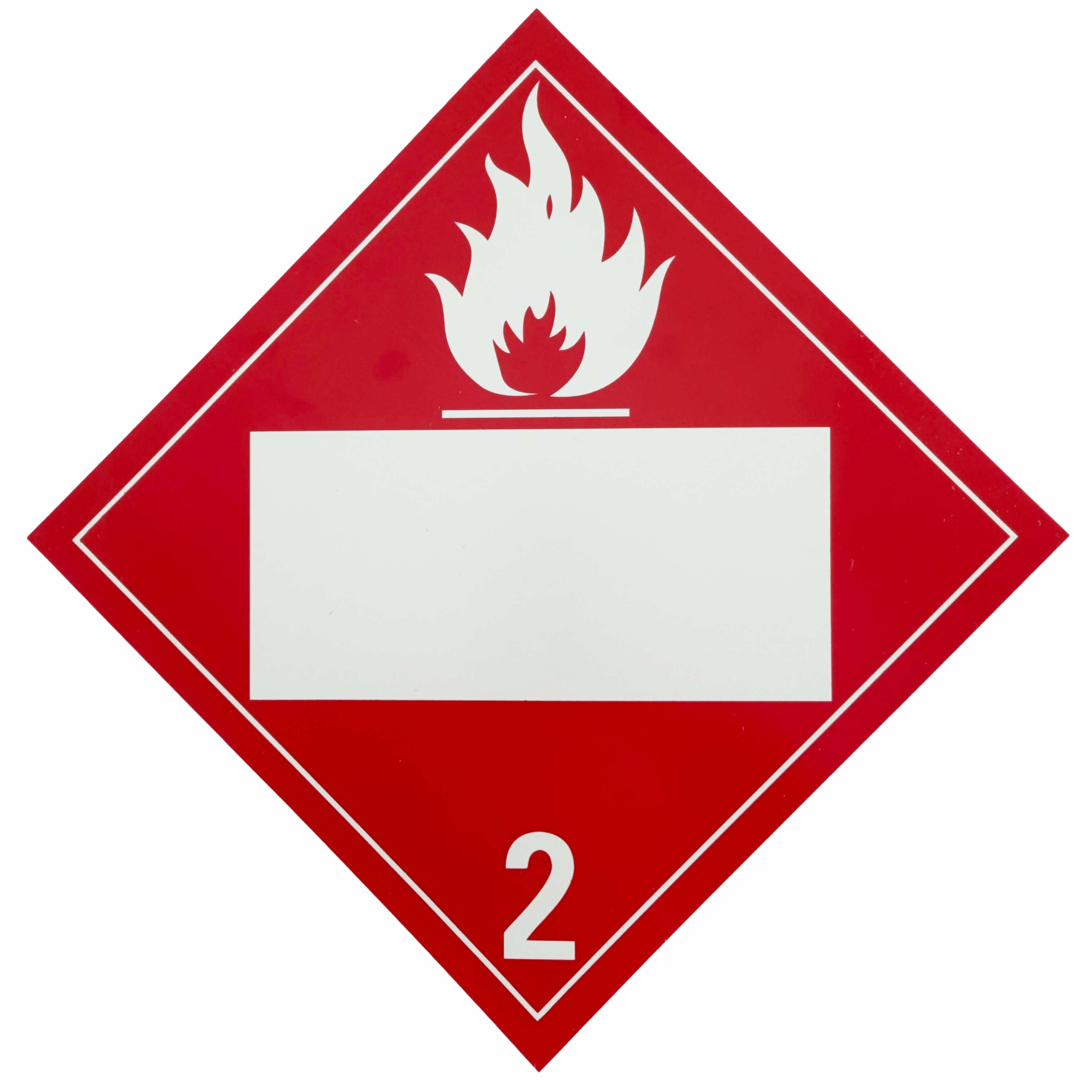 Placard ( CLASS 2 ) Ridgid Plastic W/ White Box, No Pin #