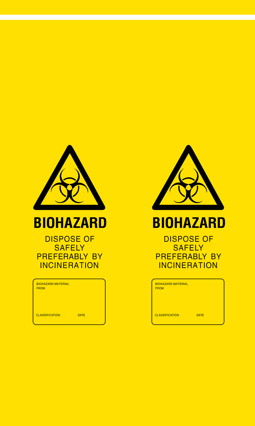Biohazard Bags 12" x 20" ( 30cm x 50cm )