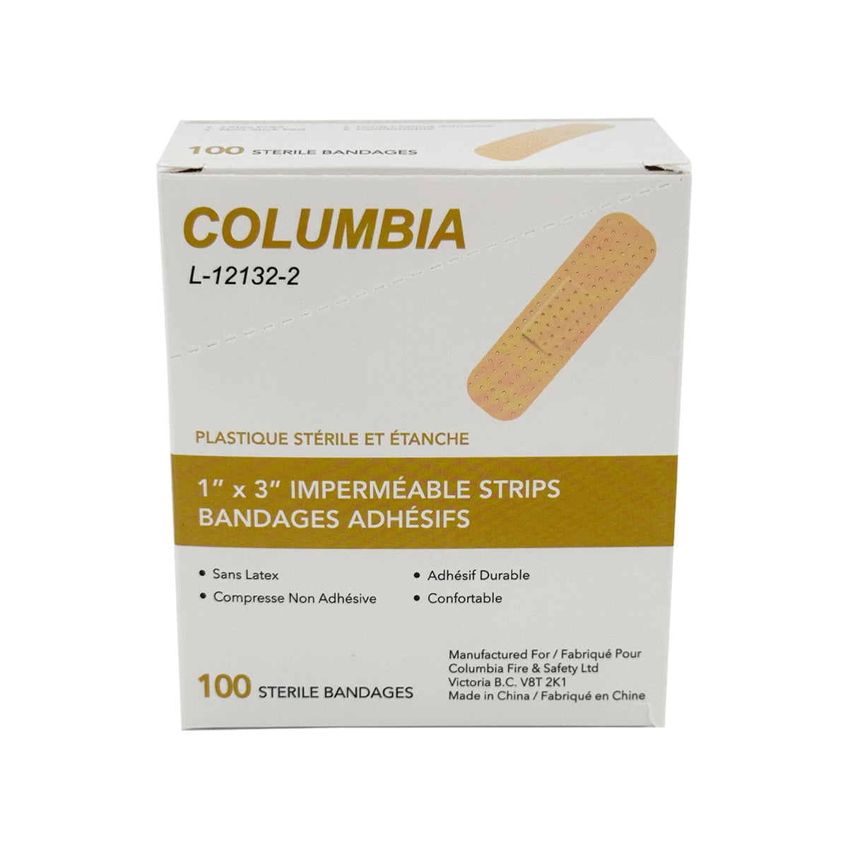 Bandaids Sterile Waterproof Strip 1" X 3" ( 2.5 x 7.5cm ) 100/BOX