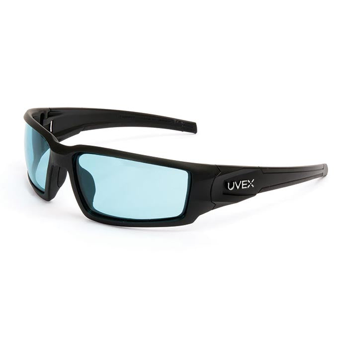 Hypershock Safety Glasses, Matte Black Frame with SCT-Blue Lens & HydroShield Anti-Fog Coating