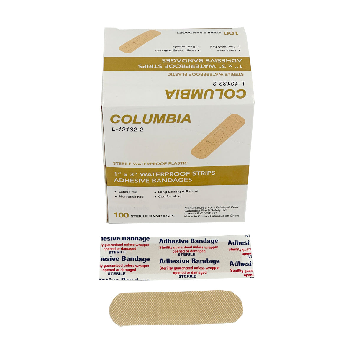 Bandaids Sterile Waterproof Strip 1" X 3" ( 2.5 x 7.5cm ) 100/BOX