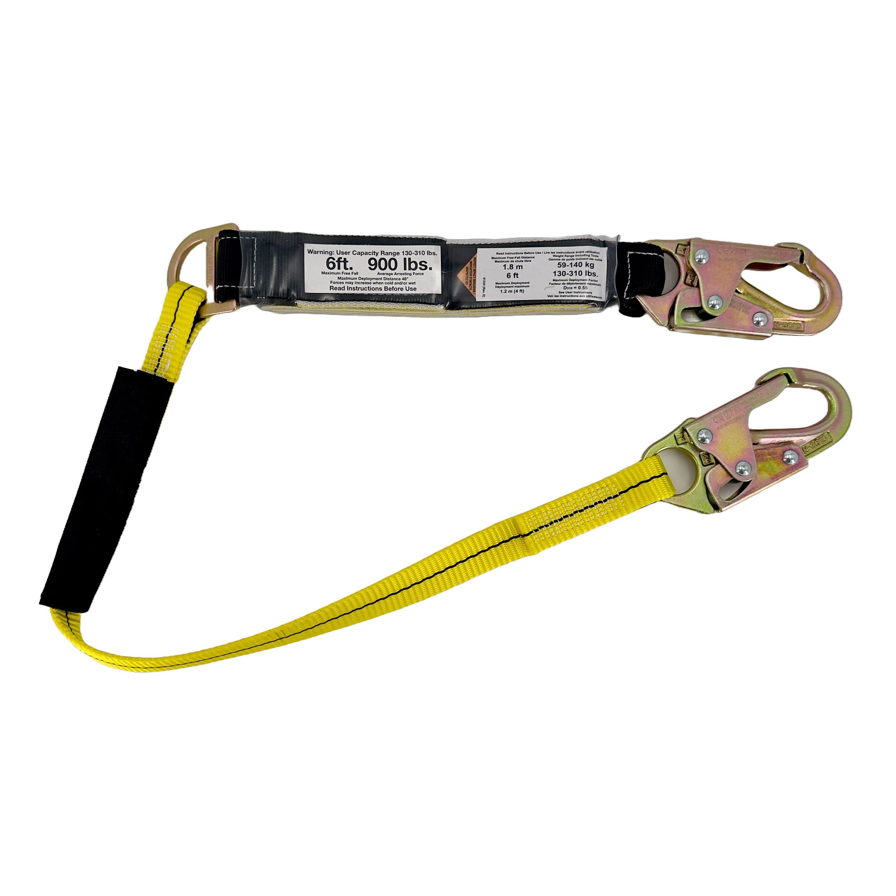 Lanyard 4' Snap Hooks / Shock Pack