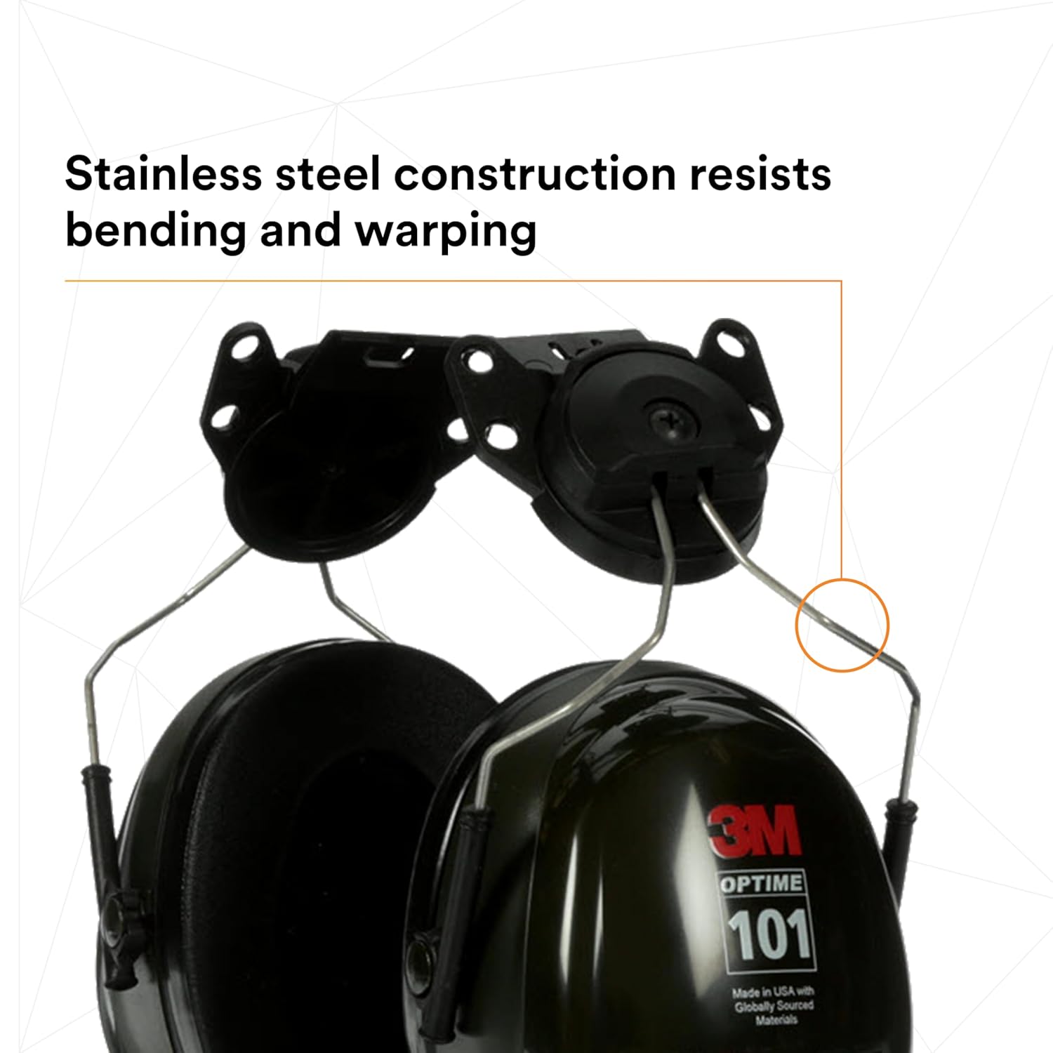 3M™ PELTOR™ Optime™ 101 Earmuffs, H7P3E, hard hat attached