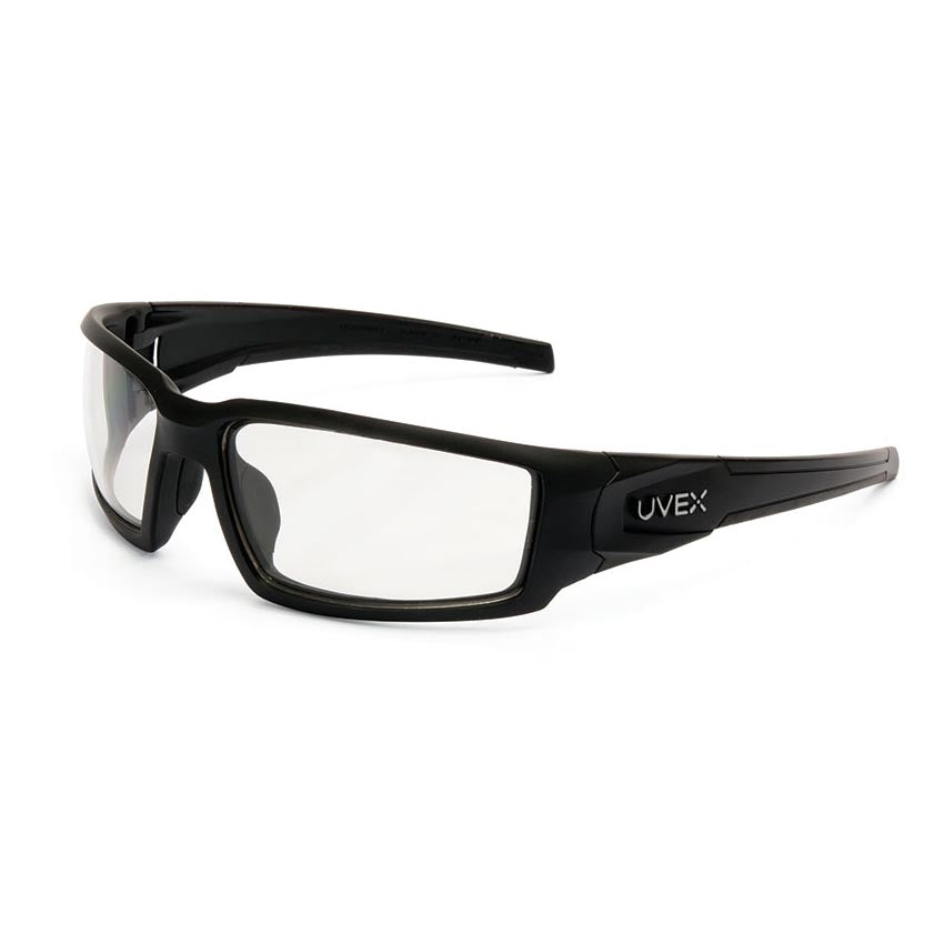Hypershock Safety Glasses, Black Frame with Clear Lens, HydroShield Anti-Fog Coating
