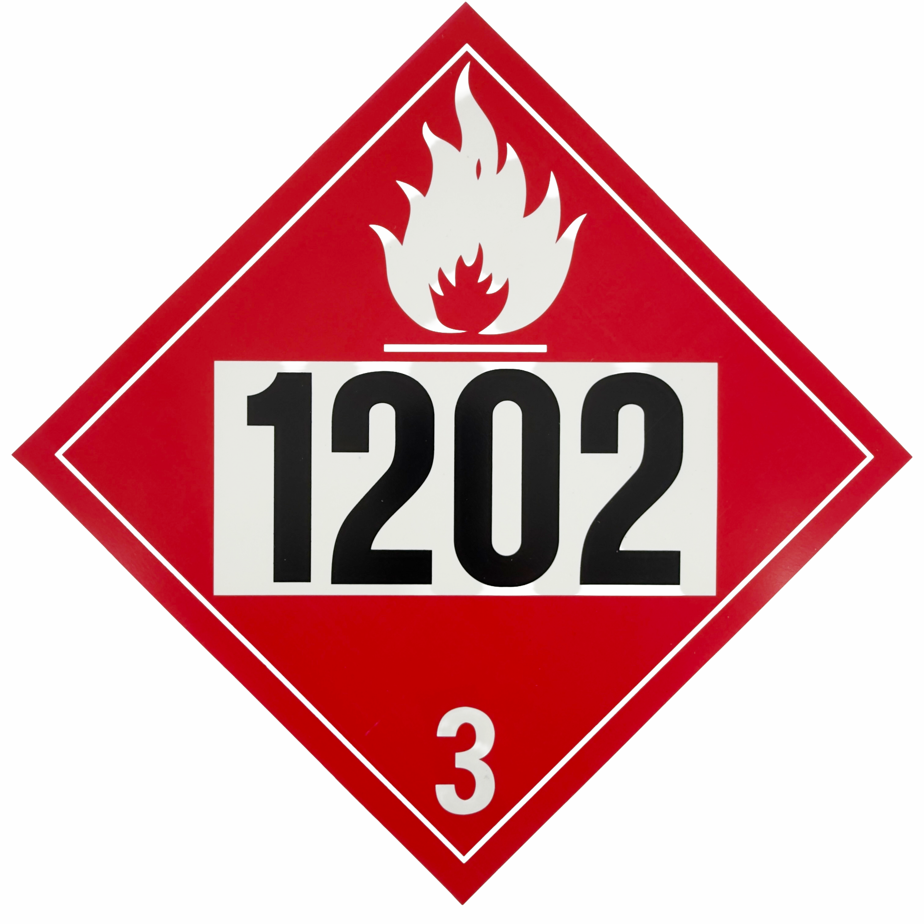 Placard, Class 3 (1202) Gas Oil / Diesel Fuel / Heating Oil, Light