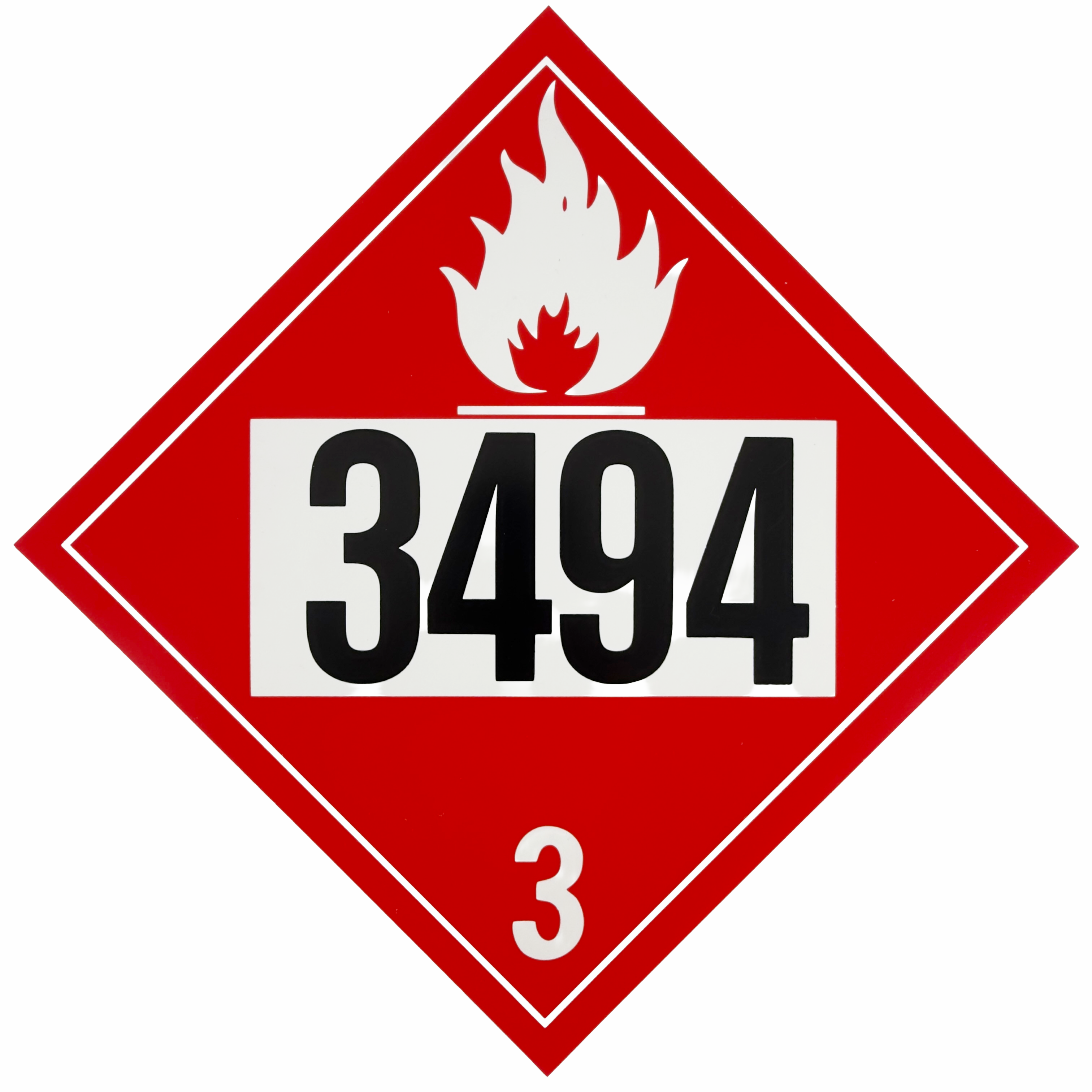 Placard, Class 3 (3494) Petroleum Sour Crude Oil, Flammable, Toxic