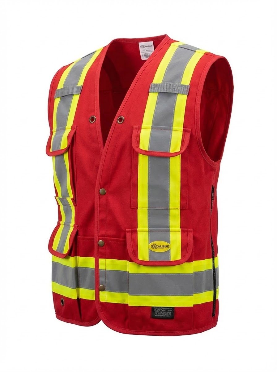 SURVEYORS VEST COTTON RED MED