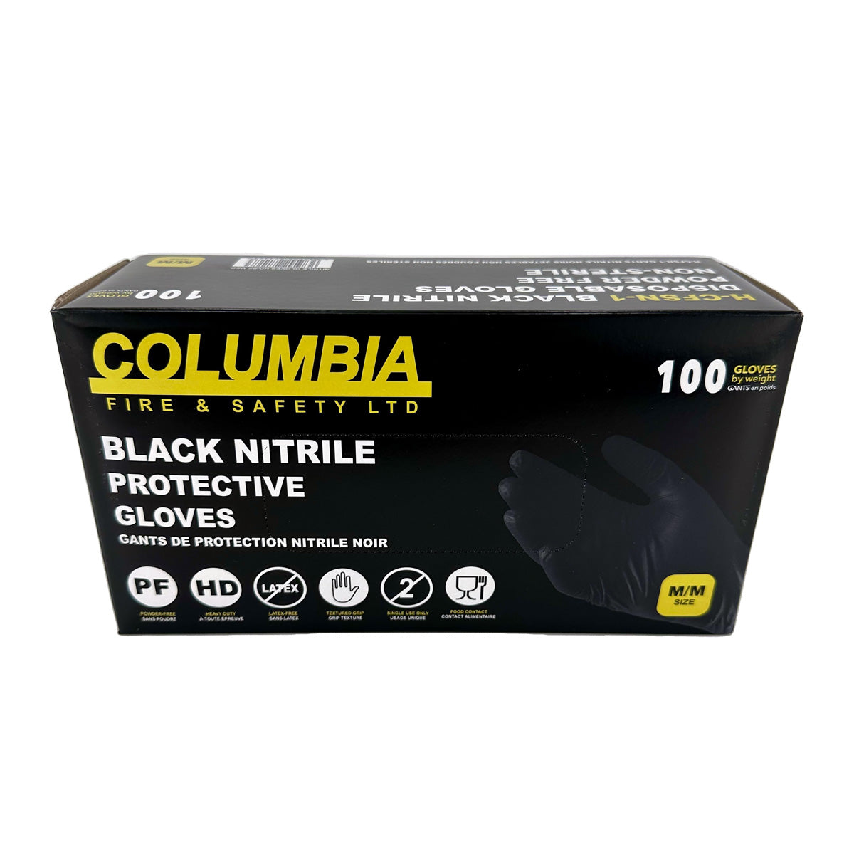 Nitrile Gloves HD/PF Black (6 MIL) 100/BX