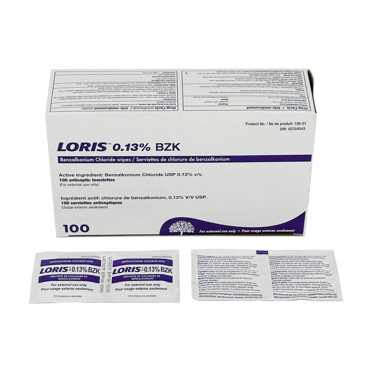 BZK (Benzalkonium Chloride) ANTISEPTIC WIPE 5" x 7.5" (13 x 19cm) 100BX