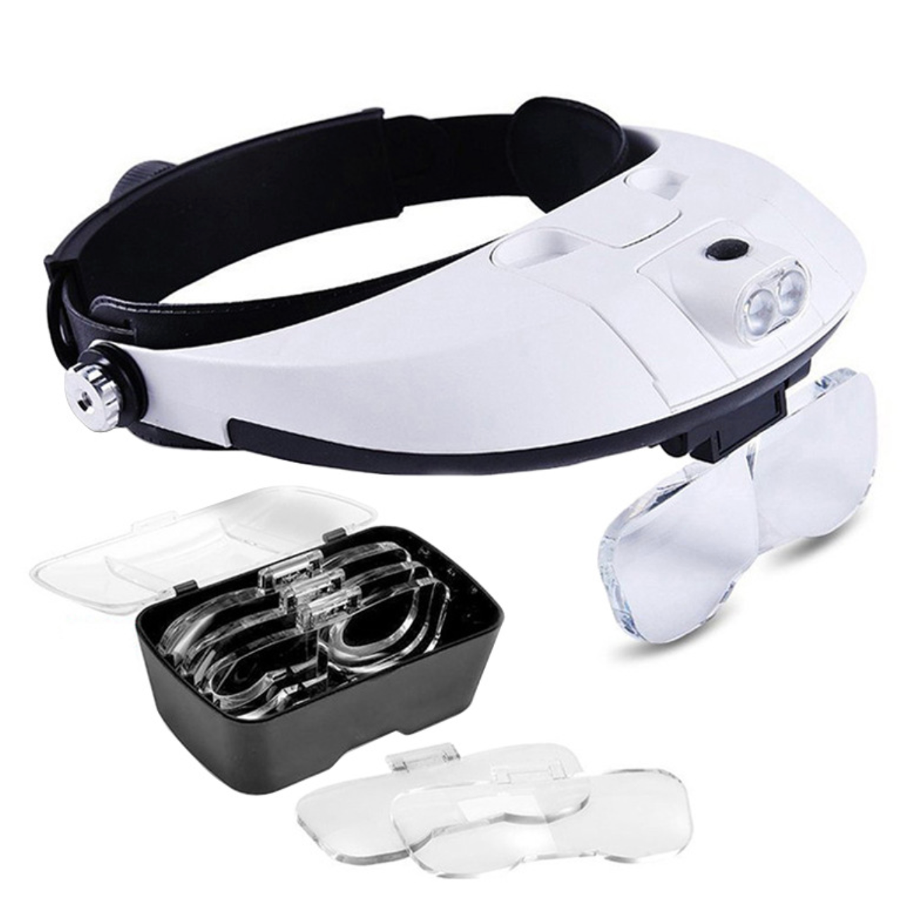 Magnifier Head Lamp With Removable LED Light