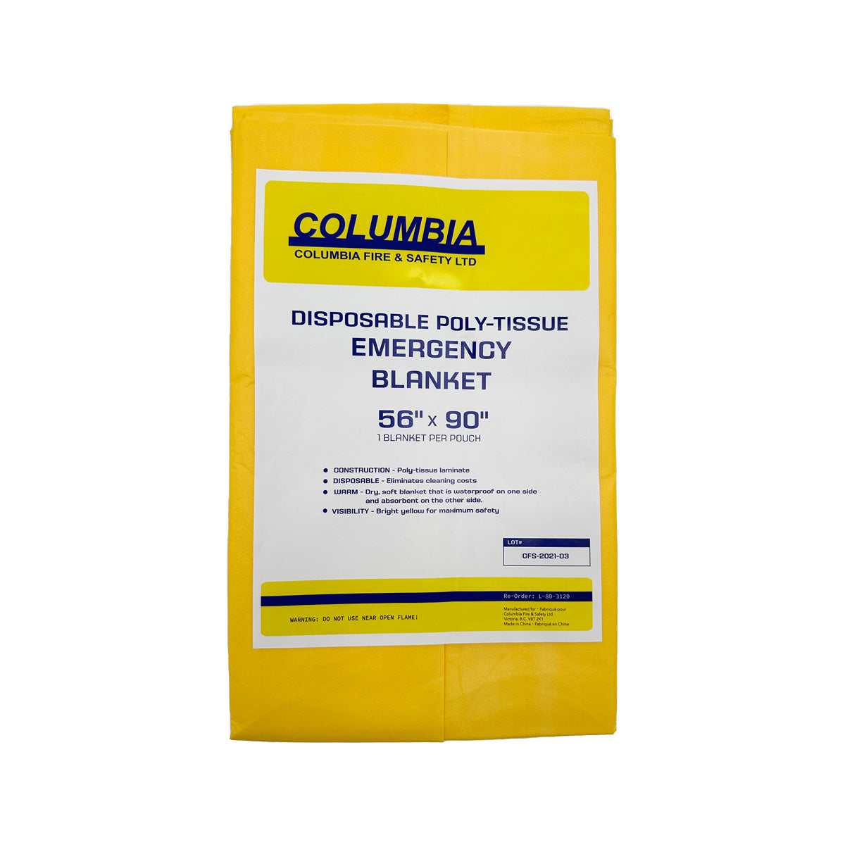 Blanket- Emergency Disposable Poly-Tissue 56" x 90" ( 142cm x 228cm )