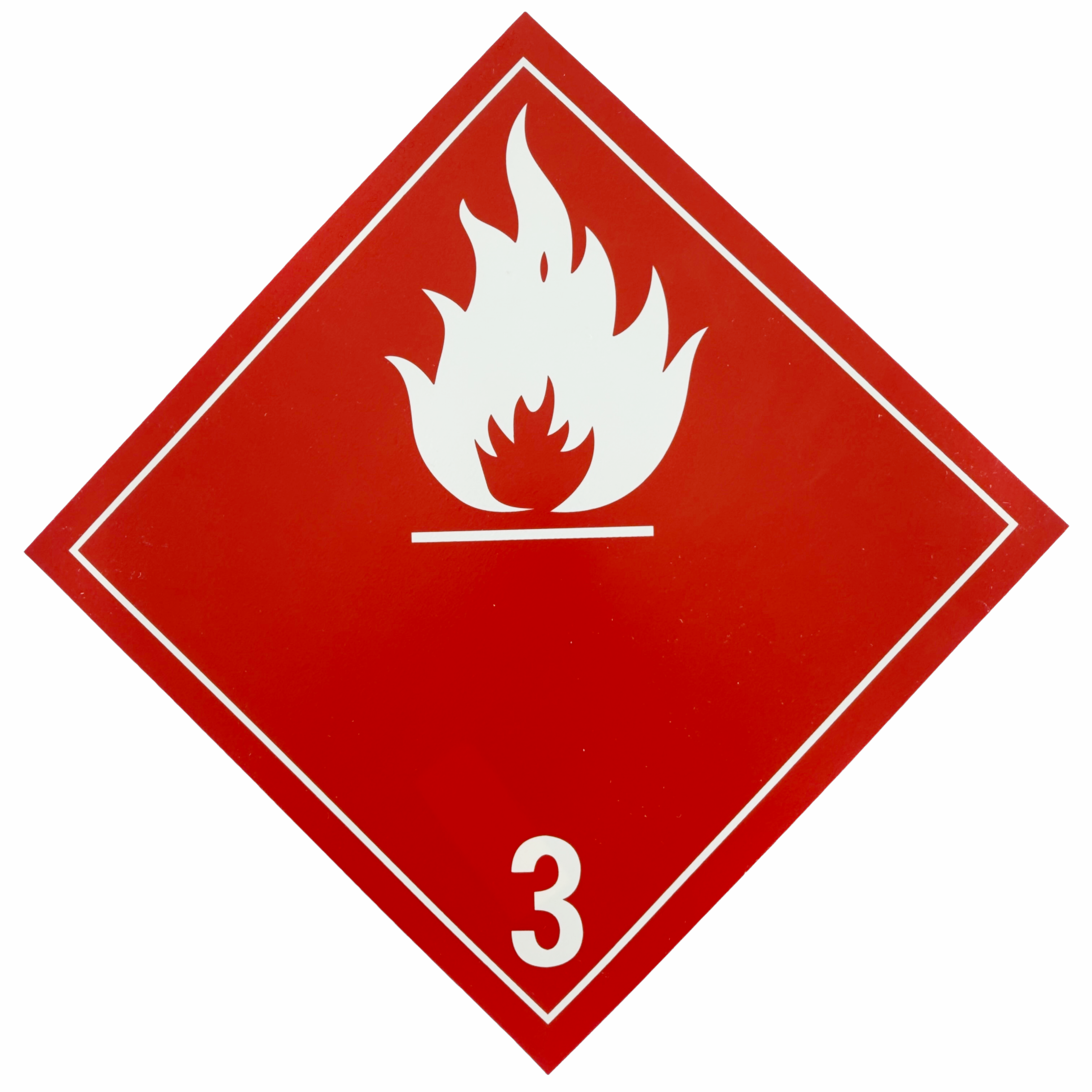 Placard ( CLASS 3 ) Rigid Plastic W/ Red Background