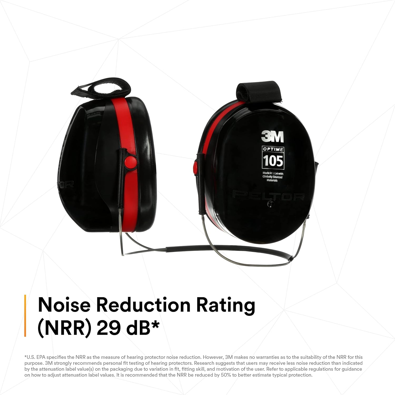 3M™ PELTOR™ Optime™ 105 Earmuffs, H10B, behind-the-head