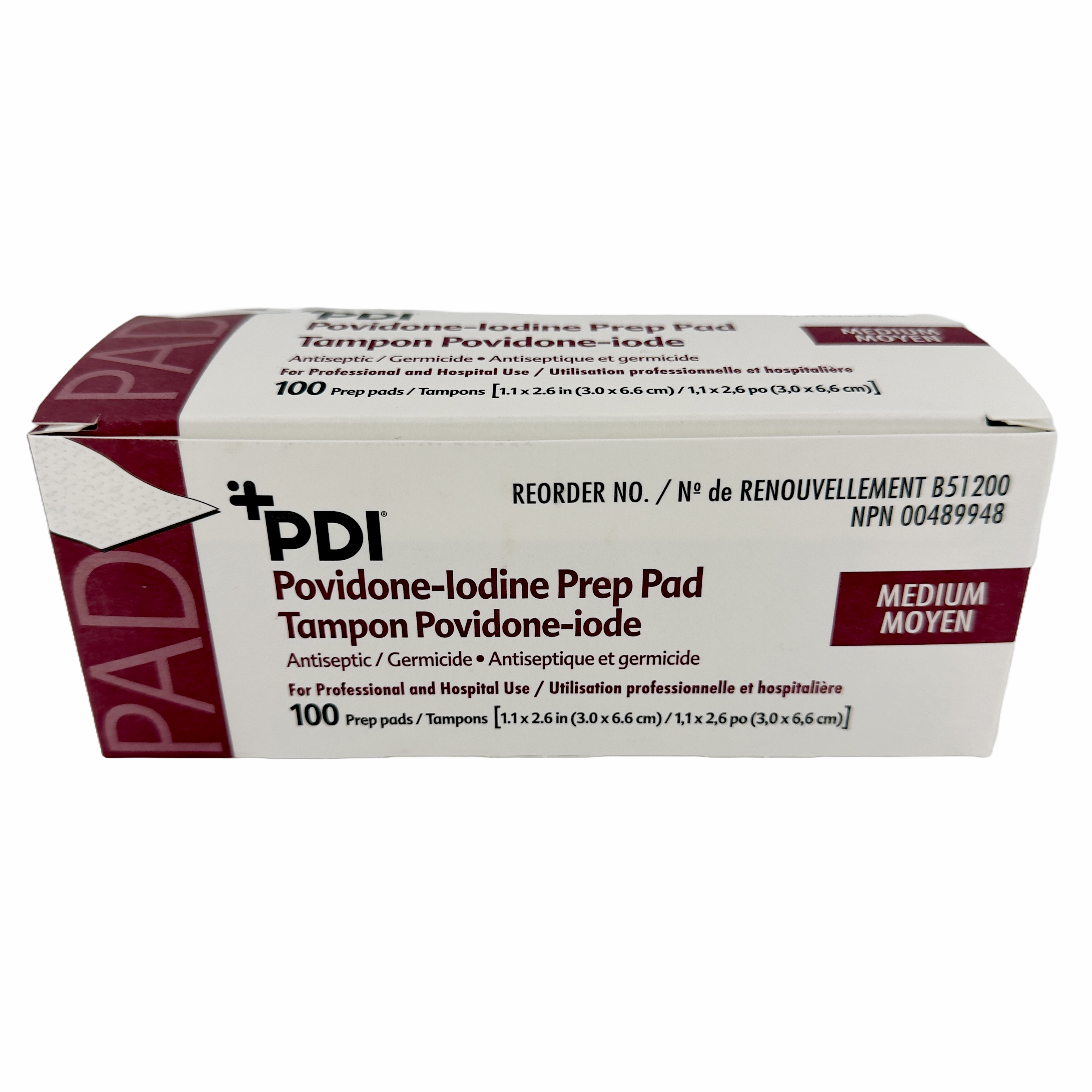 PDI Povidone-Iodine Medium Prep Pad ( 100 Box )
