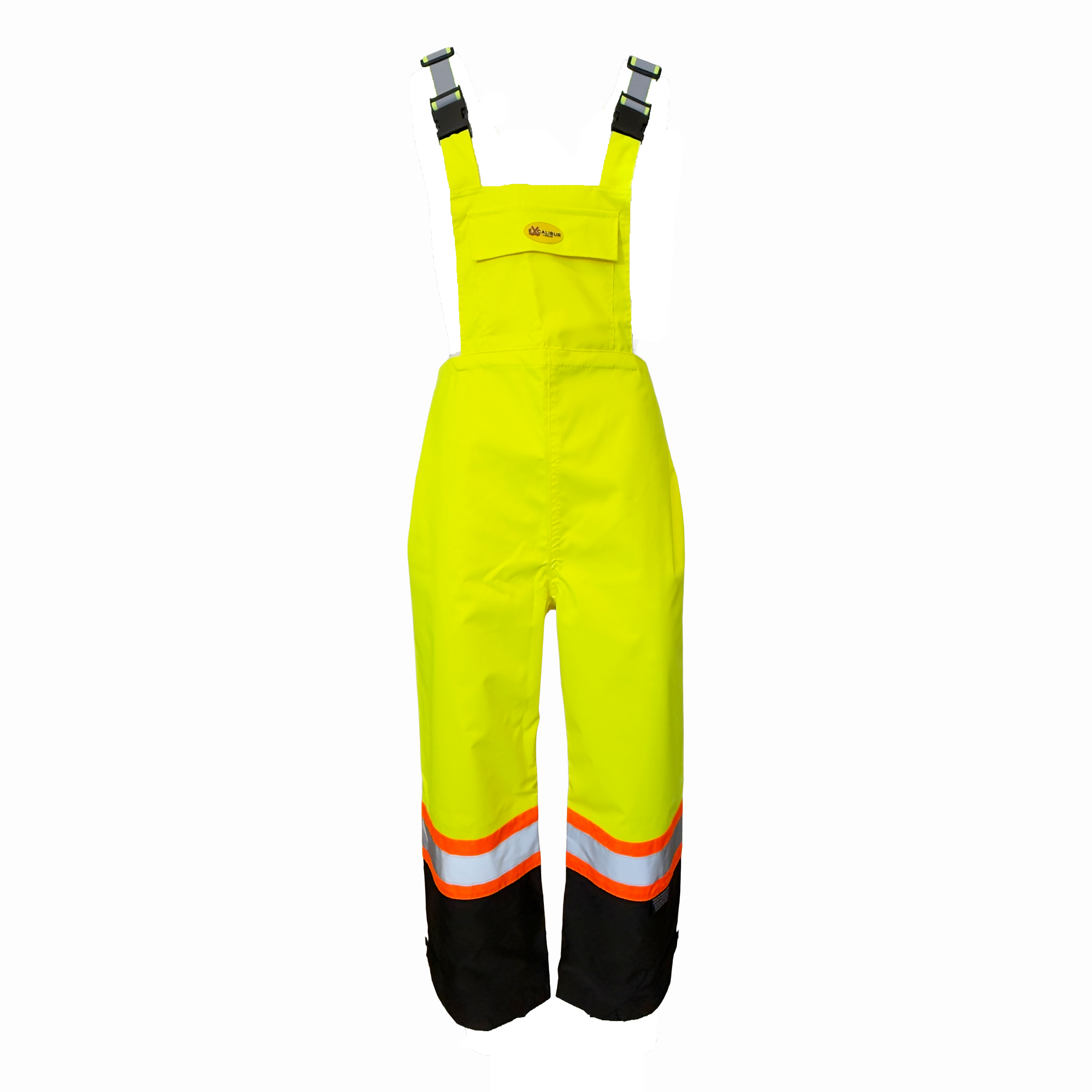Hi-Viz Bib Style Rain Pants ( YELLOW ) W/ Reflective Tape