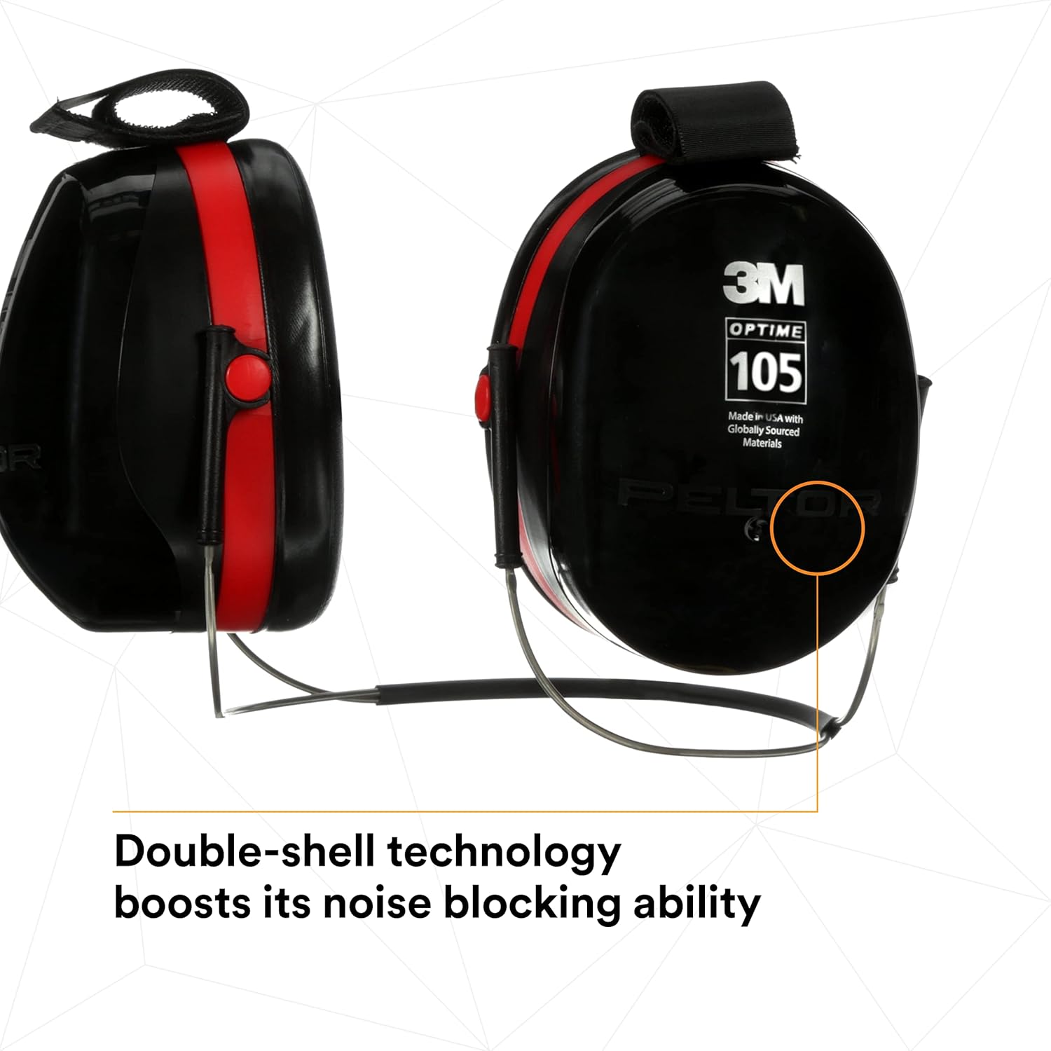 3M™ PELTOR™ Optime™ 105 Earmuffs, H10B, behind-the-head