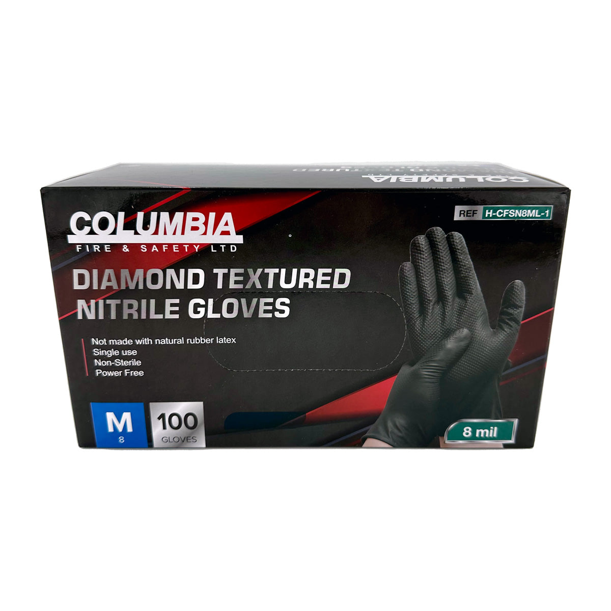 Nitrile Gloves HD/PF Black (8 MIL) 100/BX