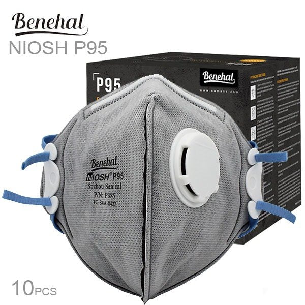 Benehal NIOSH Certified P95 Facepiece W/Active Carbon layer,( 10/box)