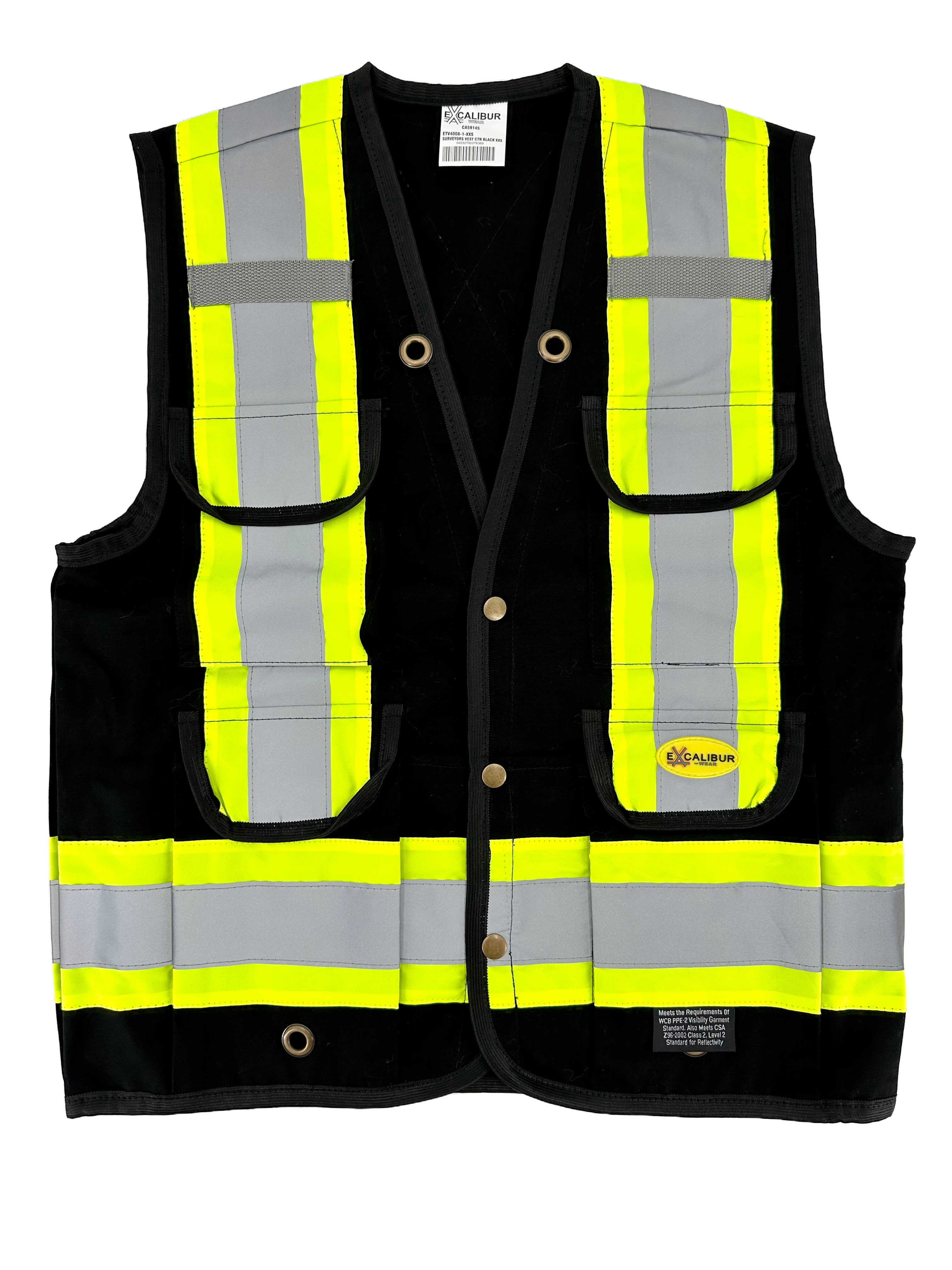 Surveyors Vest ( BLACK ) W/ Reflective Tape