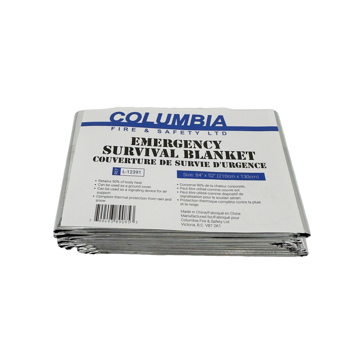 Blanket- Emergency Foil 52" x 84" ( 132cm x 213cm )