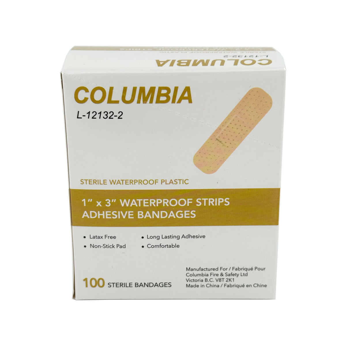Bandaids Sterile Waterproof Strip 1" X 3" ( 2.5 x 7.5cm ) 100/BOX