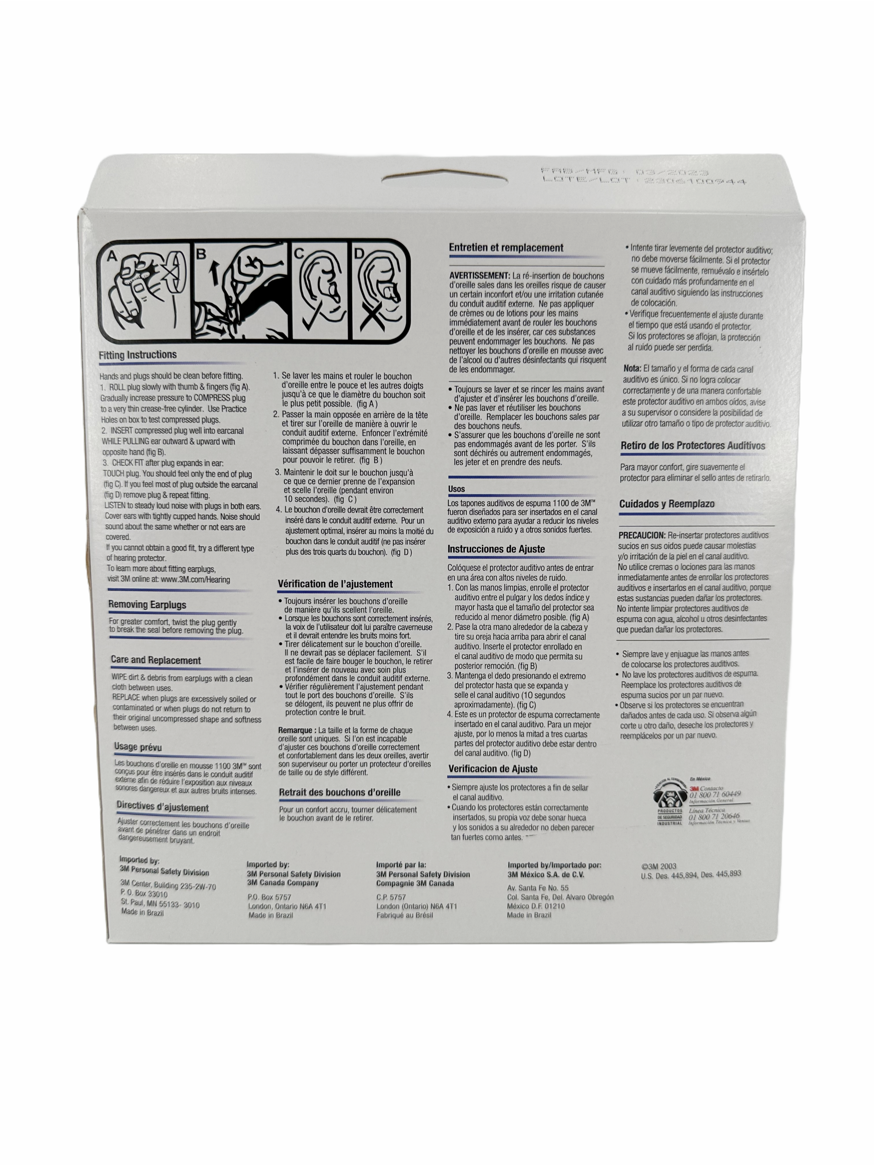 3M Ear Plugs ( 29 DB ) W/ Tapered Edges, Uncorded ( 200 Per Box )