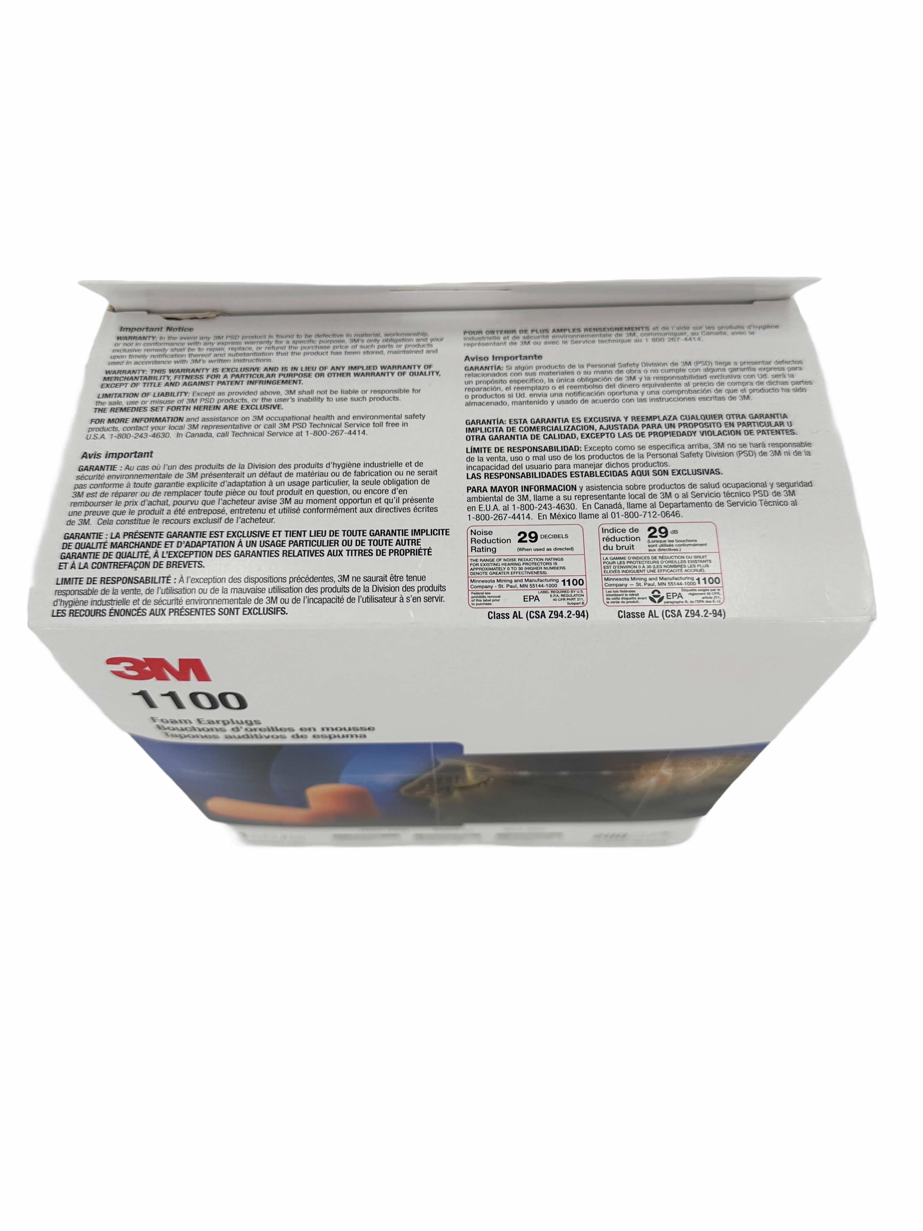 3M Ear Plugs ( 29 DB ) W/ Tapered Edges, Uncorded ( 200 Per Box )