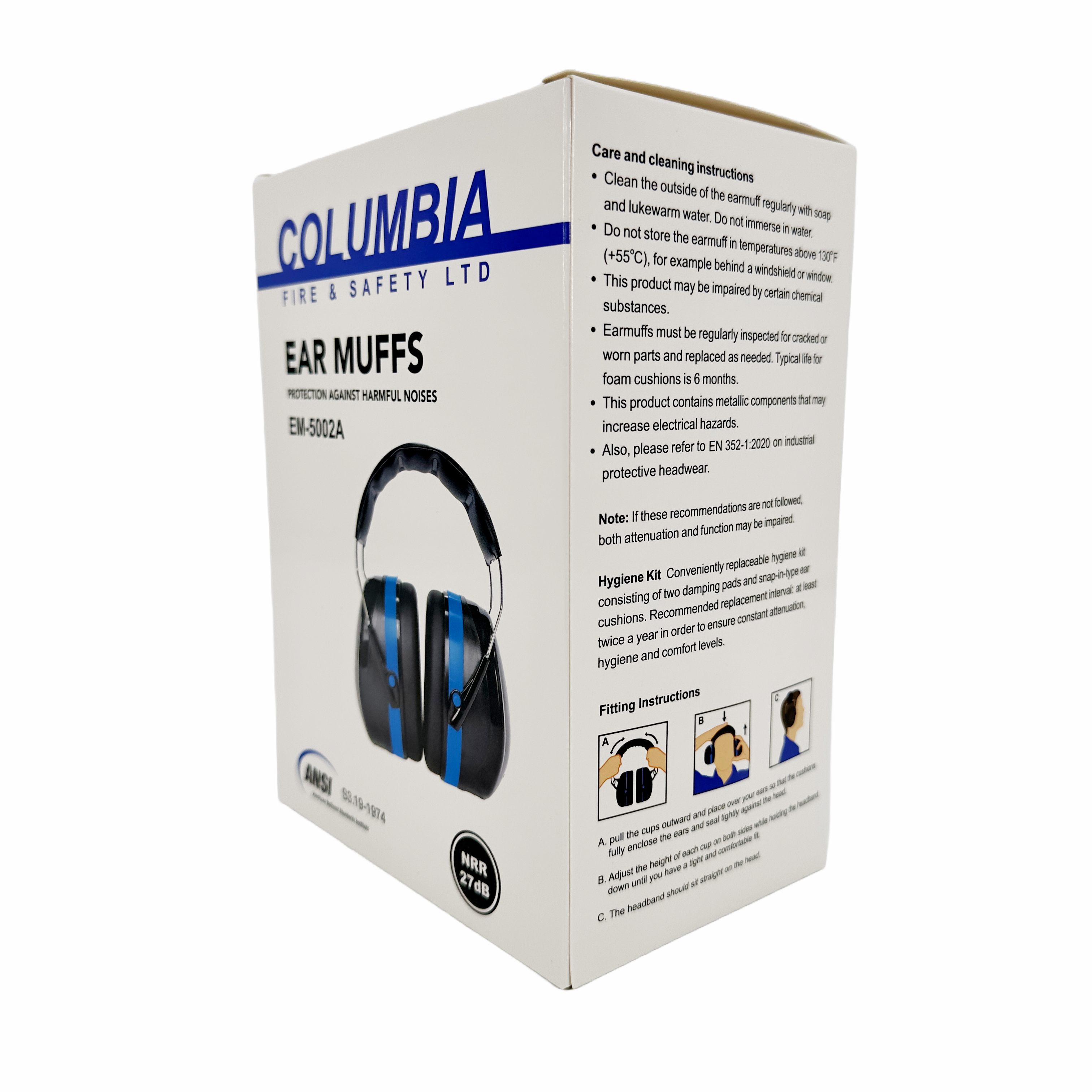 Columbia Ear Muffs ( 27 DB ) Over Head Style