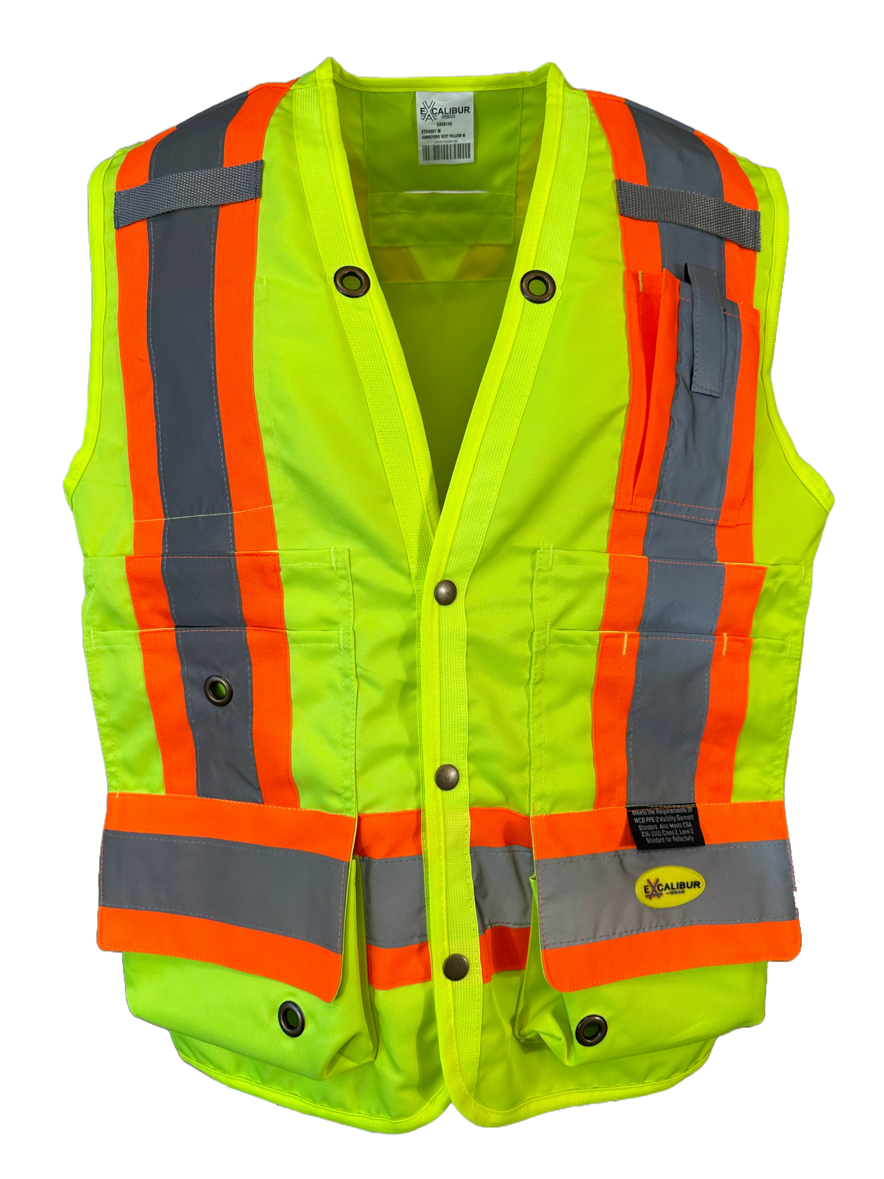 Surveyors Vest ( YELLOW ) W/ Reflective Tape